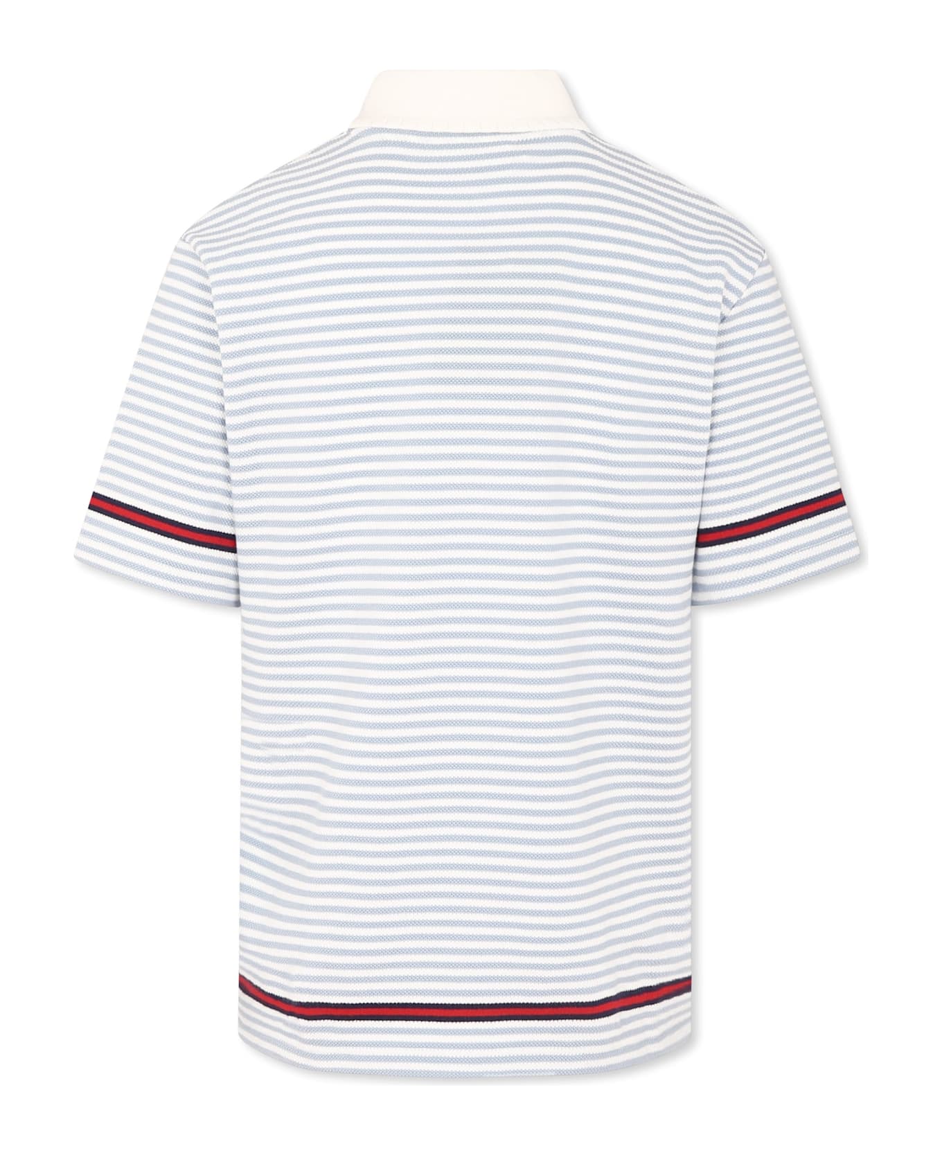 Gucci Light Blue Polo Shirt For Kids With Logo - Light Blue
