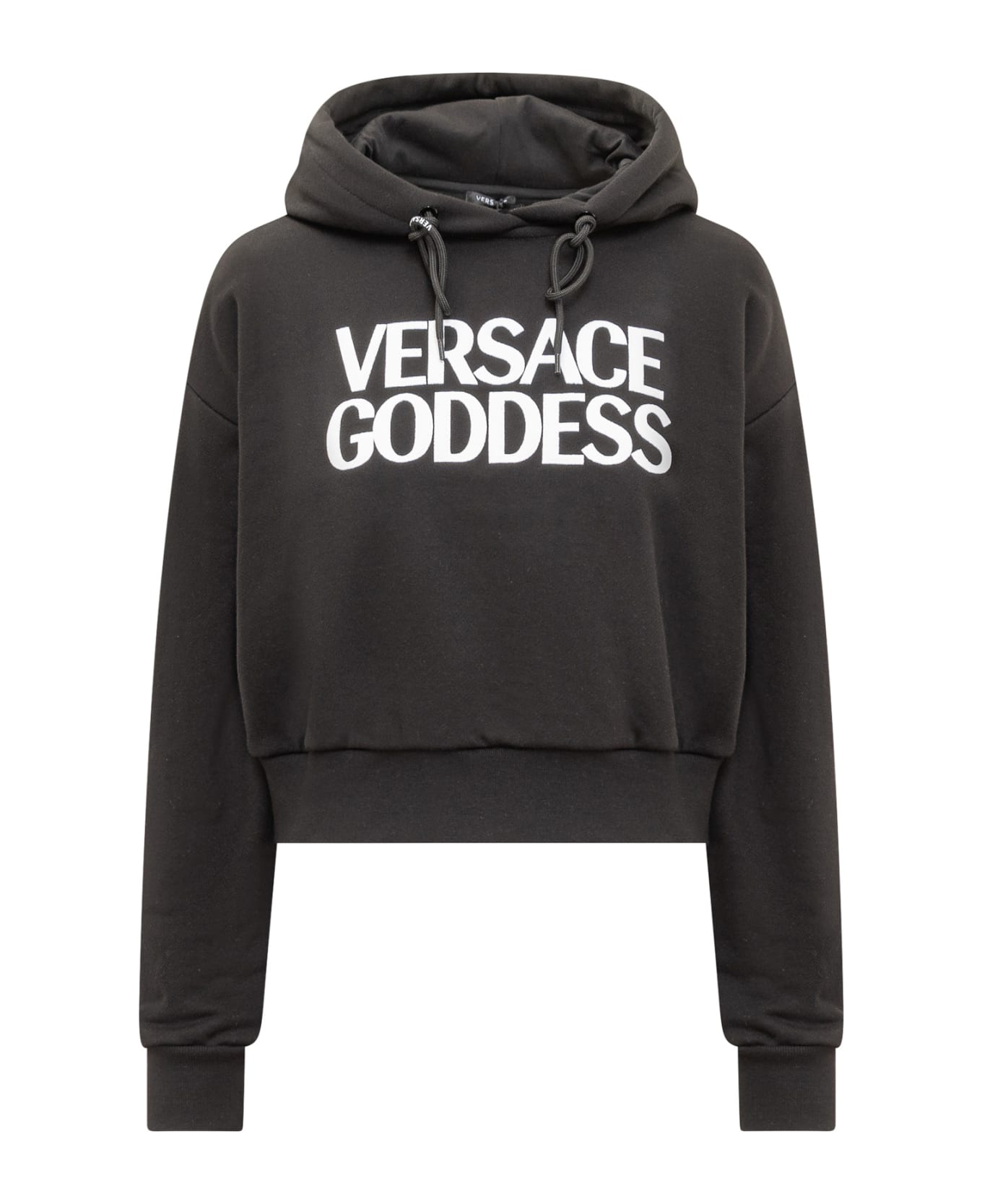 Versace Black Cotton Sweatshirt - Black フリース