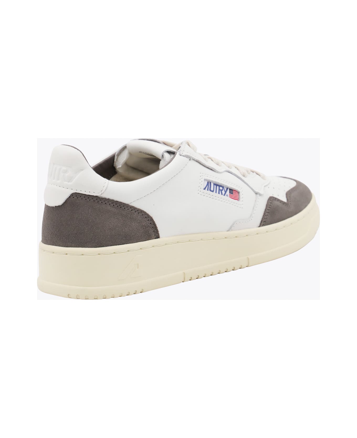 Autry White And Grey Leather Medalist Sneakers - White