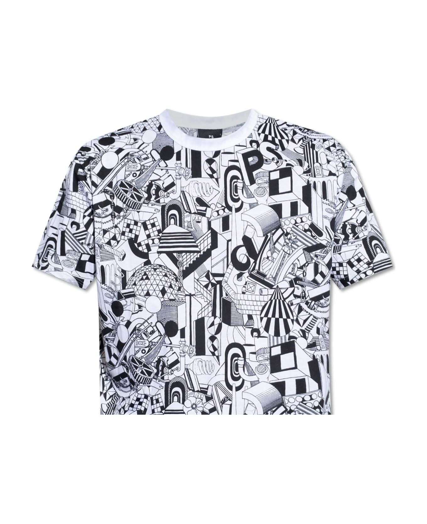 PS by Paul Smith Ps Paul Smith Patterned T-shirt - White