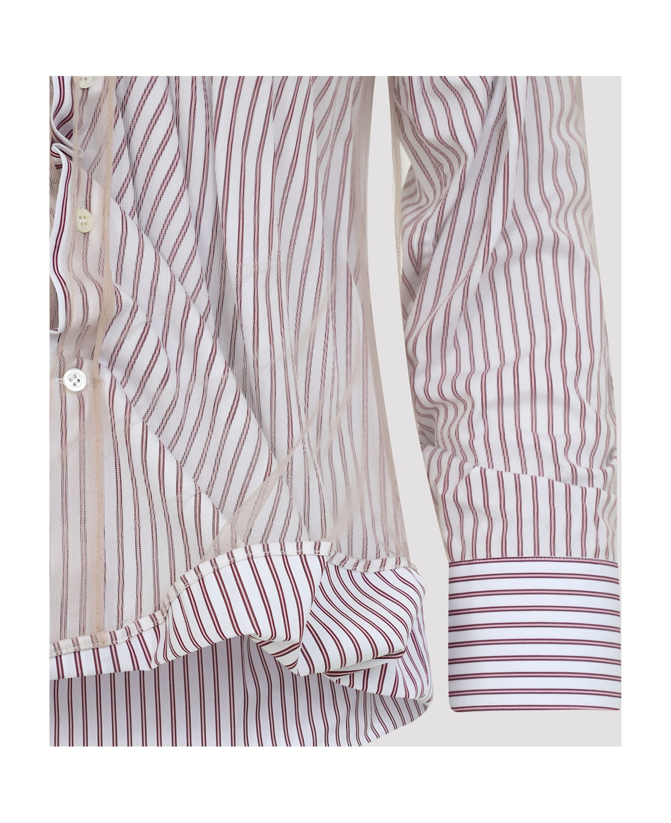 Maison Margiela Cotton Shirt - Red Stripe