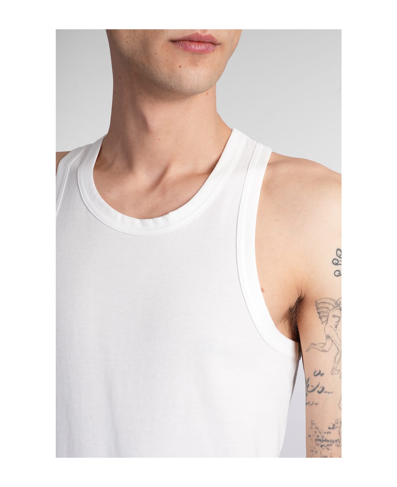 Yohji Yamamoto Tank Top In White Cotton - white