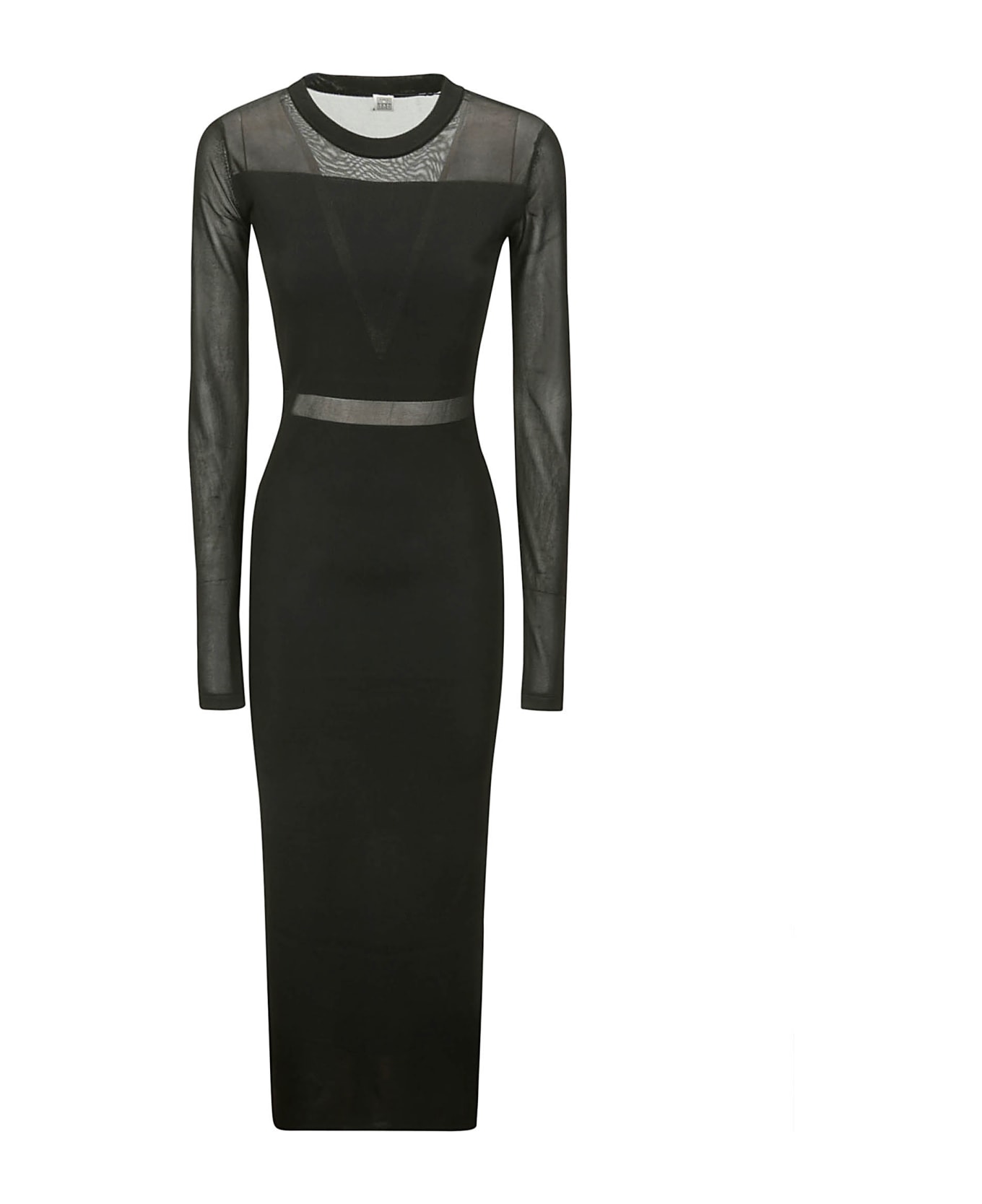 Totême Semi-sheer Knitted Cocktail Dress - BLACK ワンピース＆ドレス
