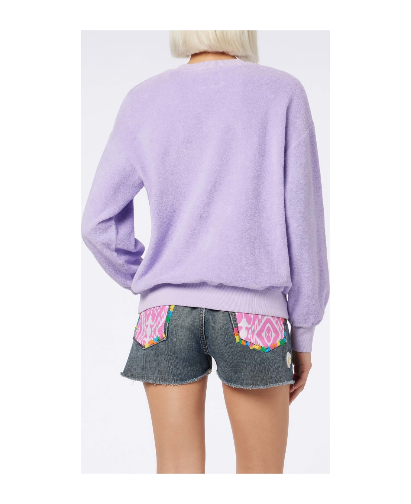 MC2 Saint Barth Woman Lilac Terry Cotton Stardust Sweatshirt - PINK