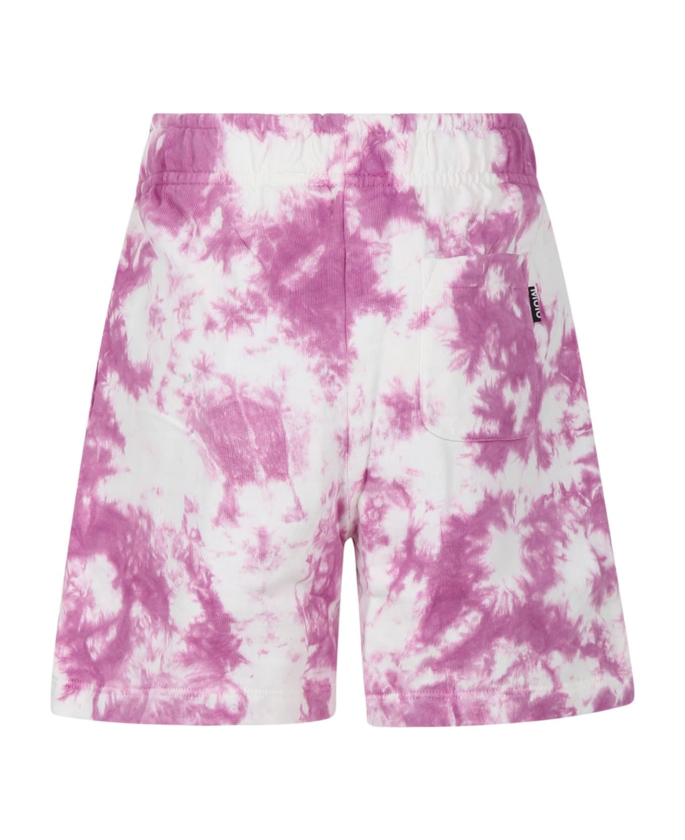 Molo Fuchsia Sports Shorts For Girl With Tie Dye - Fuchsia ボトムス