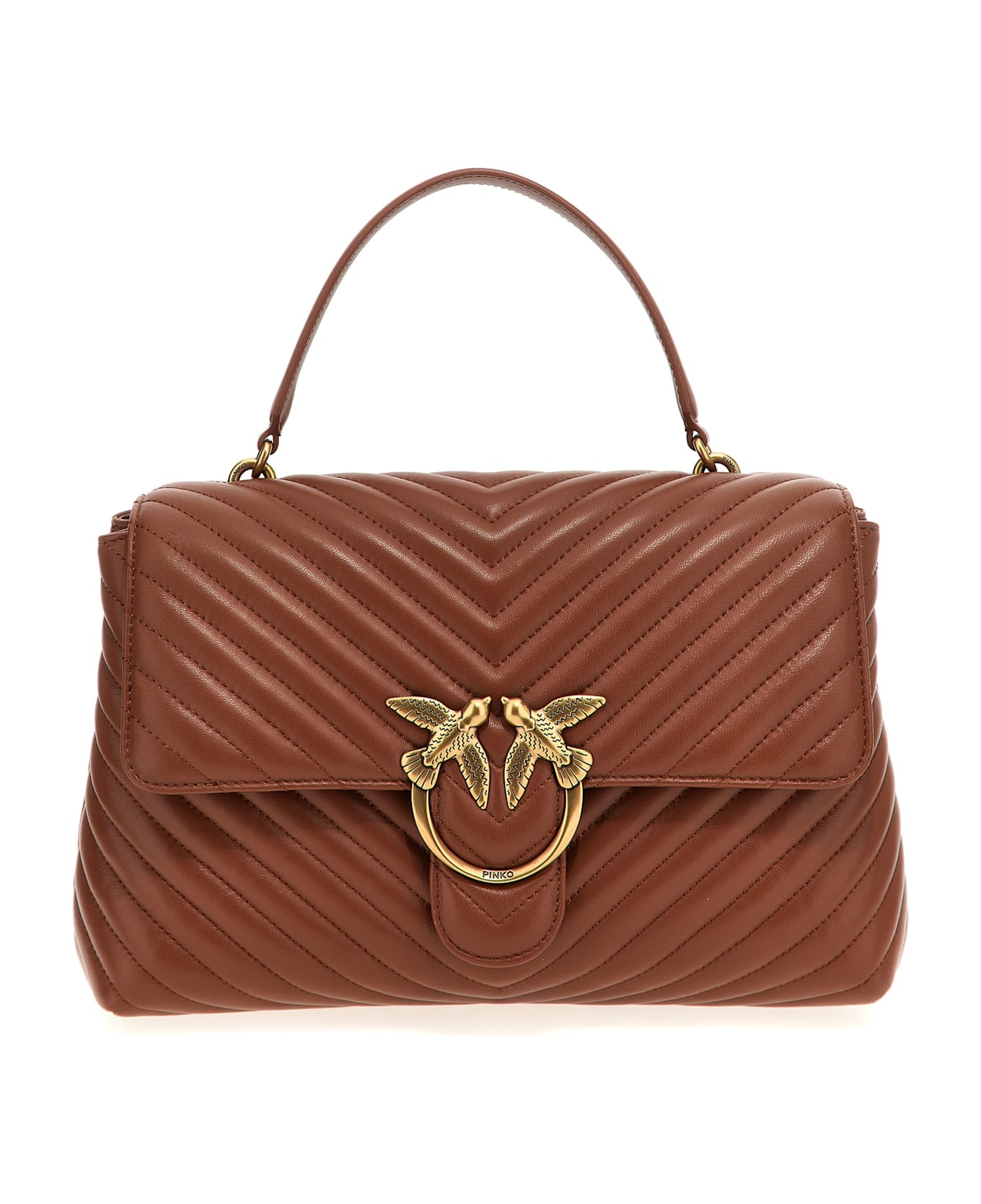 Pinko 
big Lady Love Bag Puff Chevron
 Handbag - Brown