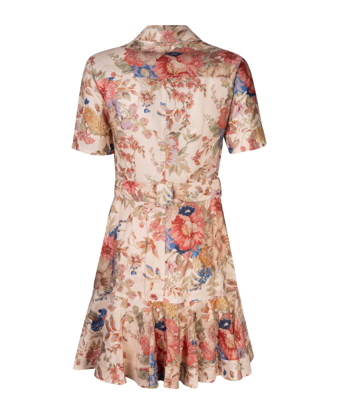 Zimmermann August Belted Mini Dress - Cream Floral ワンピース＆ドレス