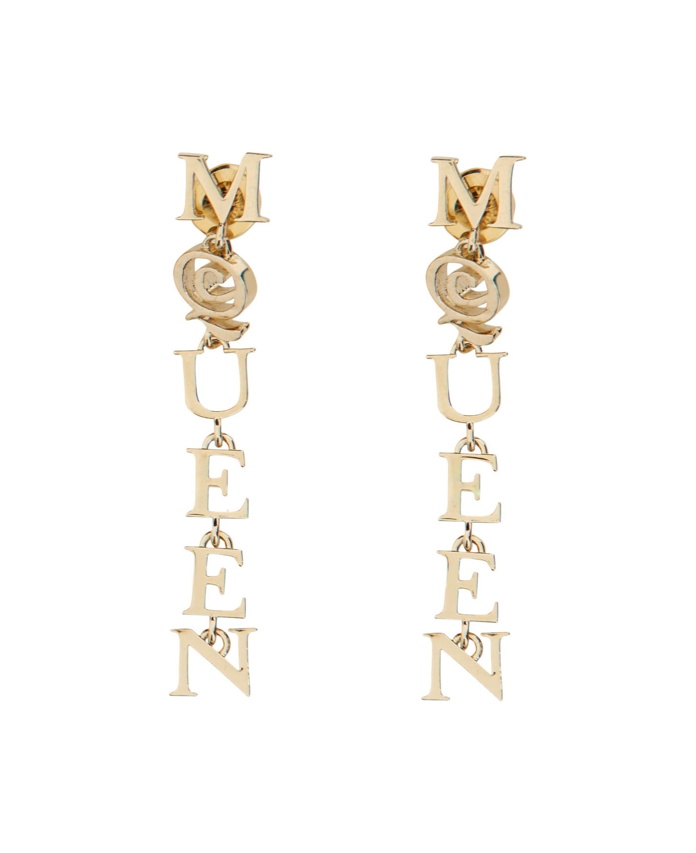 Alexander McQueen Logo Earrings - GOLD