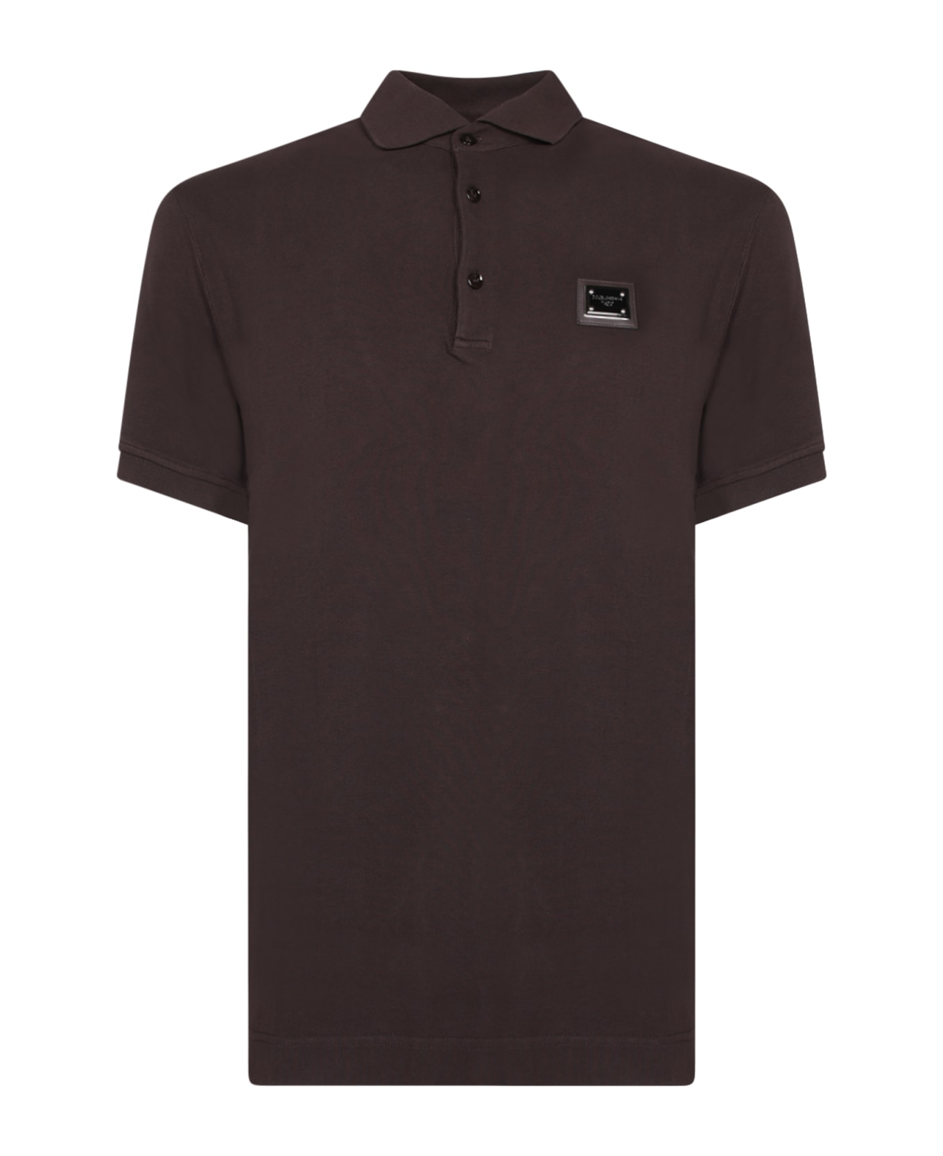 Dolce 
Gabbana Brown Cotton Polo Shirt - Brown