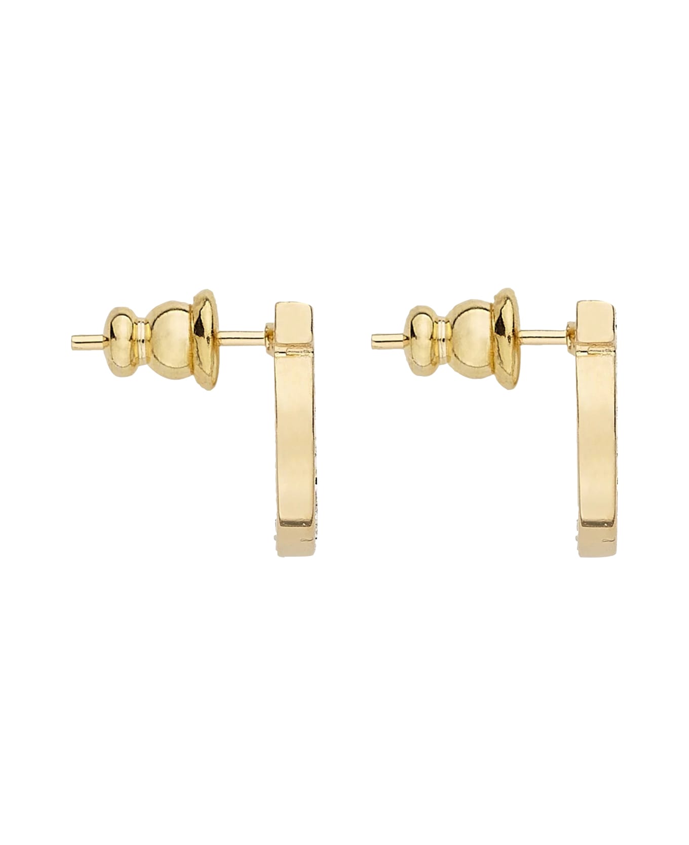Ferragamo Gancini Crystals Earrings - GOLD