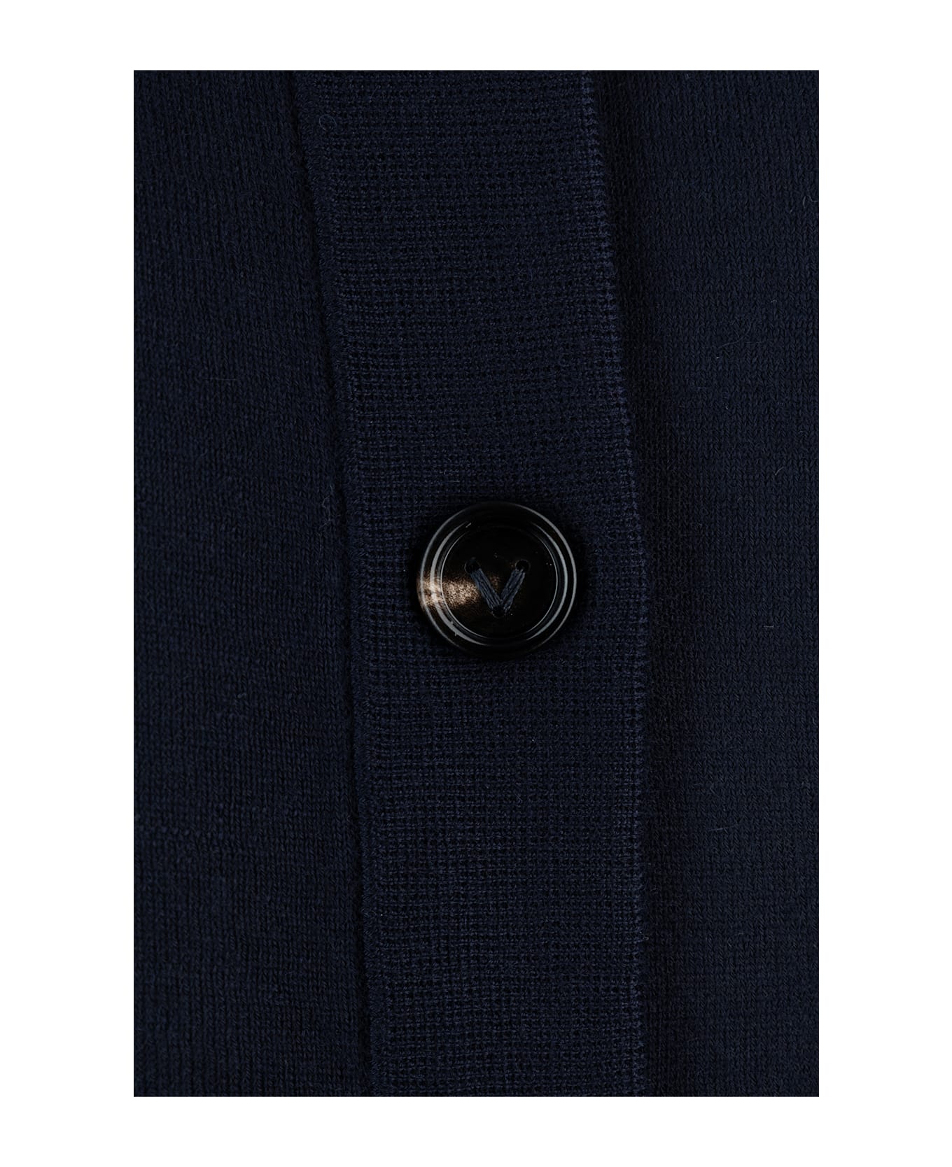 Bottega Veneta Navy Blue Stretch Linen Blend Cardigan - NAVY