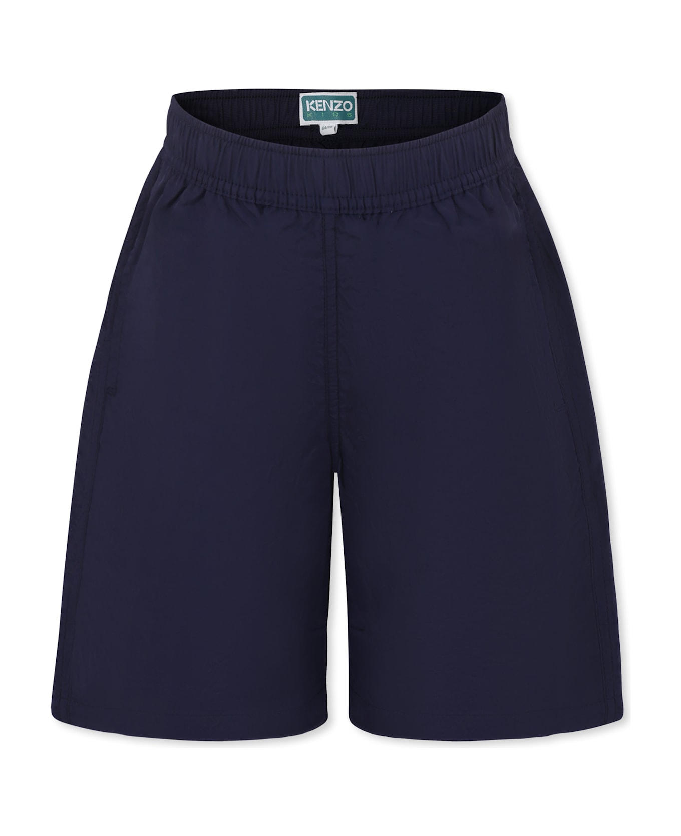 Kenzo Kids Blue Shorts For Boy With Logo - Blue