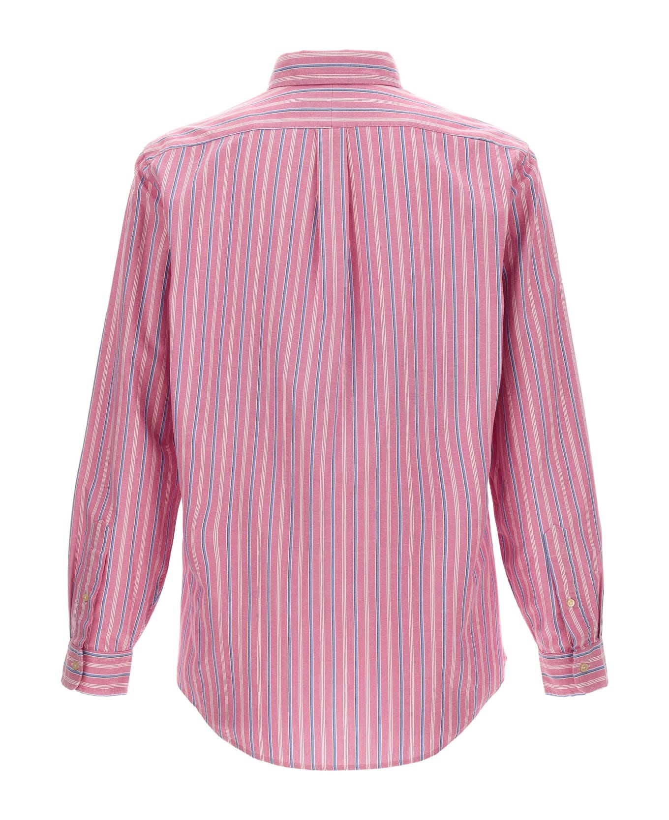 Polo Ralph Lauren Logo Embroidery Striped Shirt - Pink