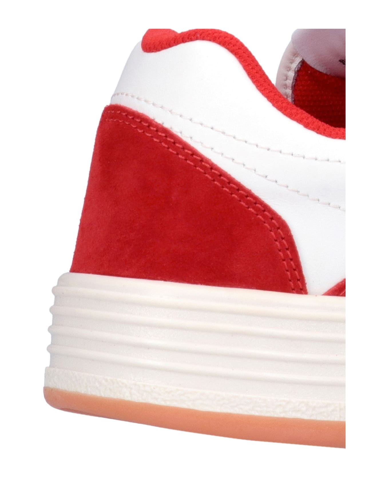 Palm Angels Leather Logo Sneakers - Red