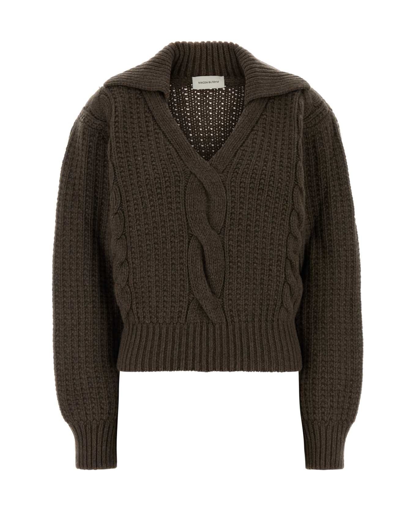 Magda Butrym Brown Cashmere Sweater - BROWN