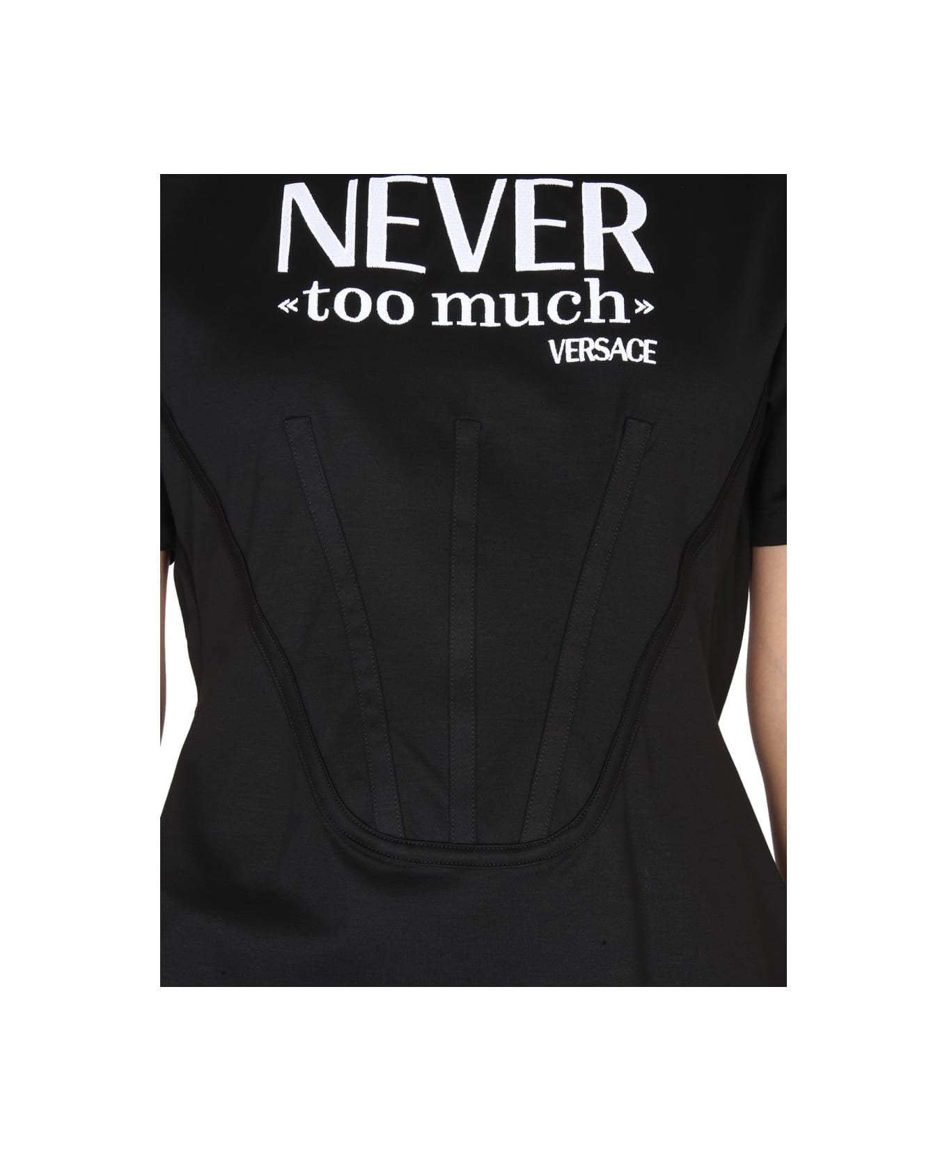 Versace "never Too Much" Corset T-shirt - BLACK