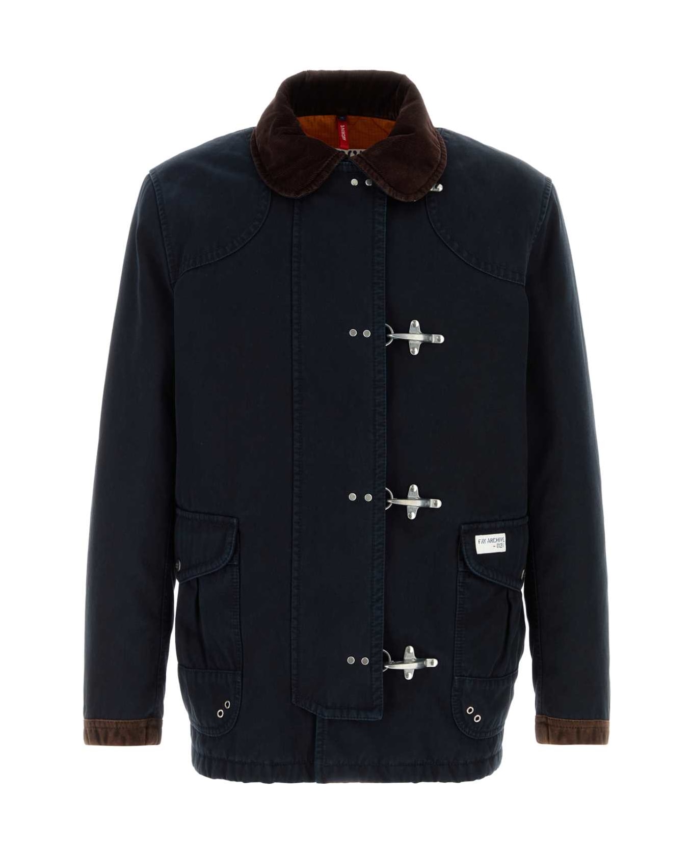 Fay Navy Blue Canvas Jacket - BLUNAVY