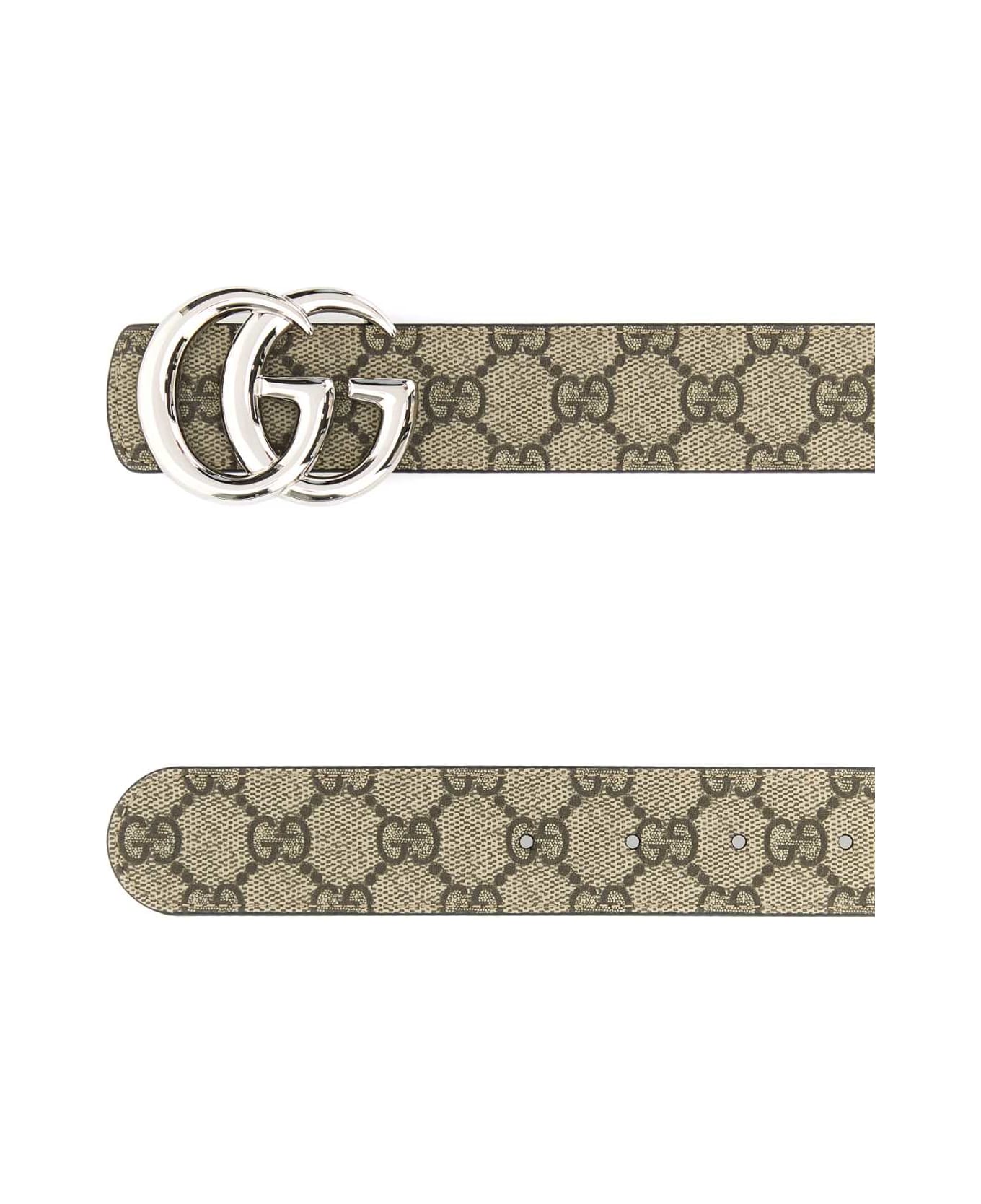 Gucci Gg Fabric Reversible Gg Marmont Belt - EBONYBLACK
