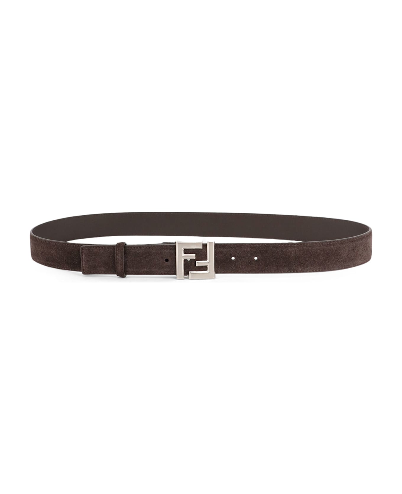 Fendi Squared Ff Suede Belt - MOKA+EBANO+P/P SAT