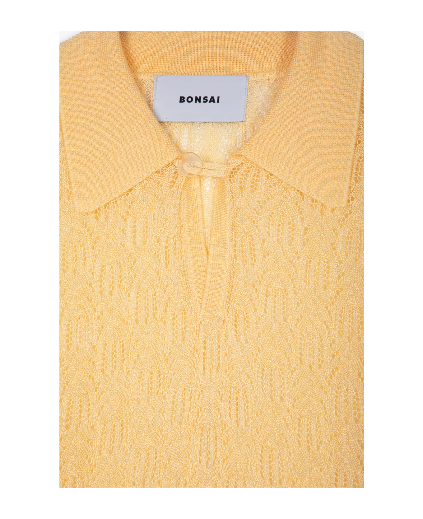 Bonsai Oversized Knit Polo Peach-coloured Knitted Polo Shirt - Knitted Polo - Ivory