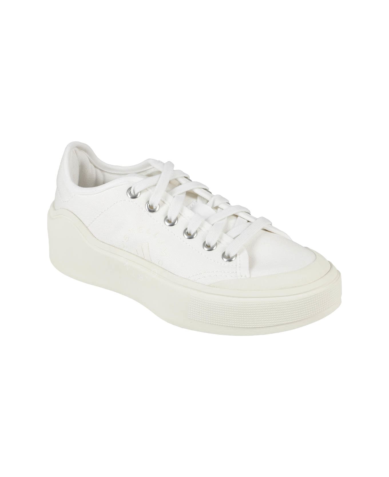 Adidas by Stella McCartney Court Cotton Sneakers Hq8675 - Bianco スニーカー