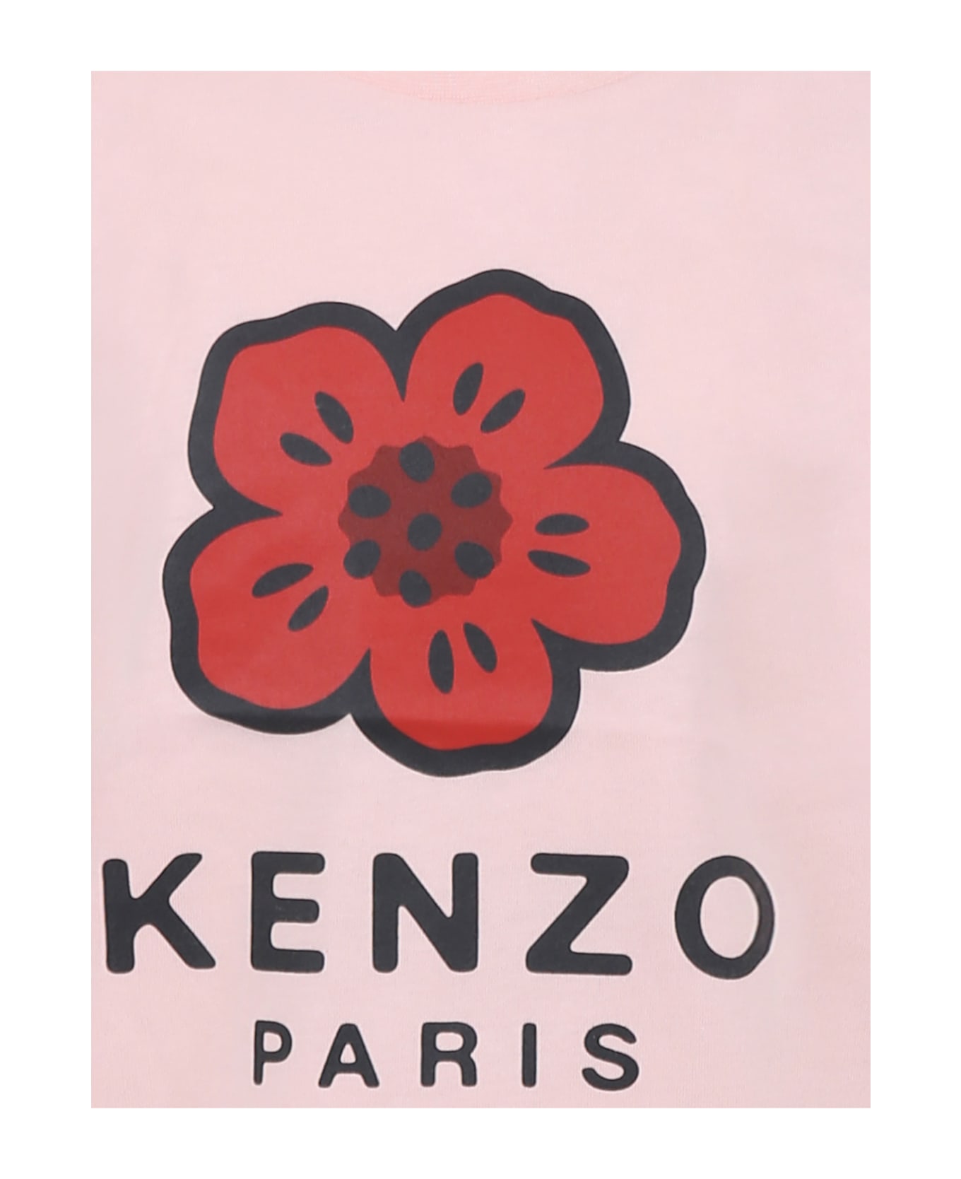 Kenzo Kids Pink T-shirt For Girl Wih Boke Flower - Pink