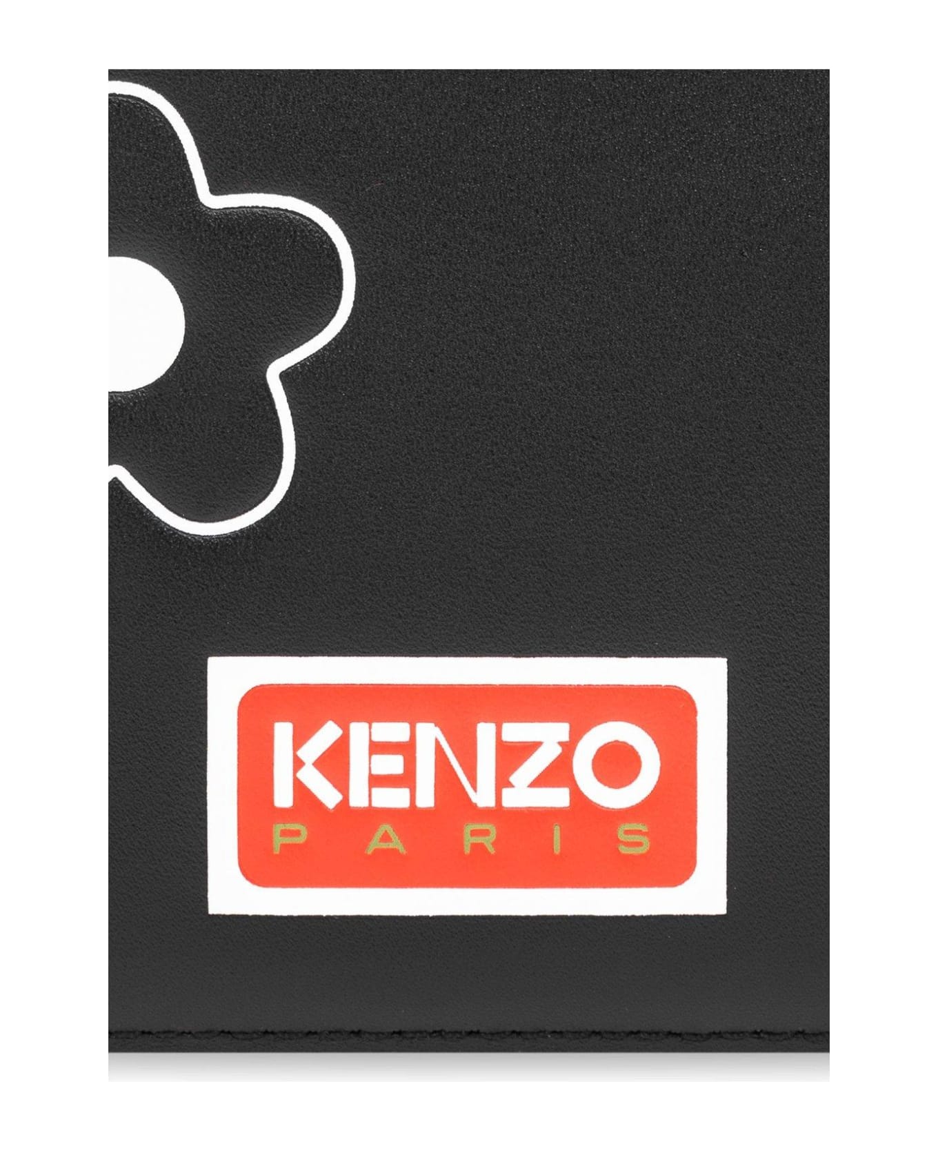 Kenzo Logo Patch Zipped Wallet - Black