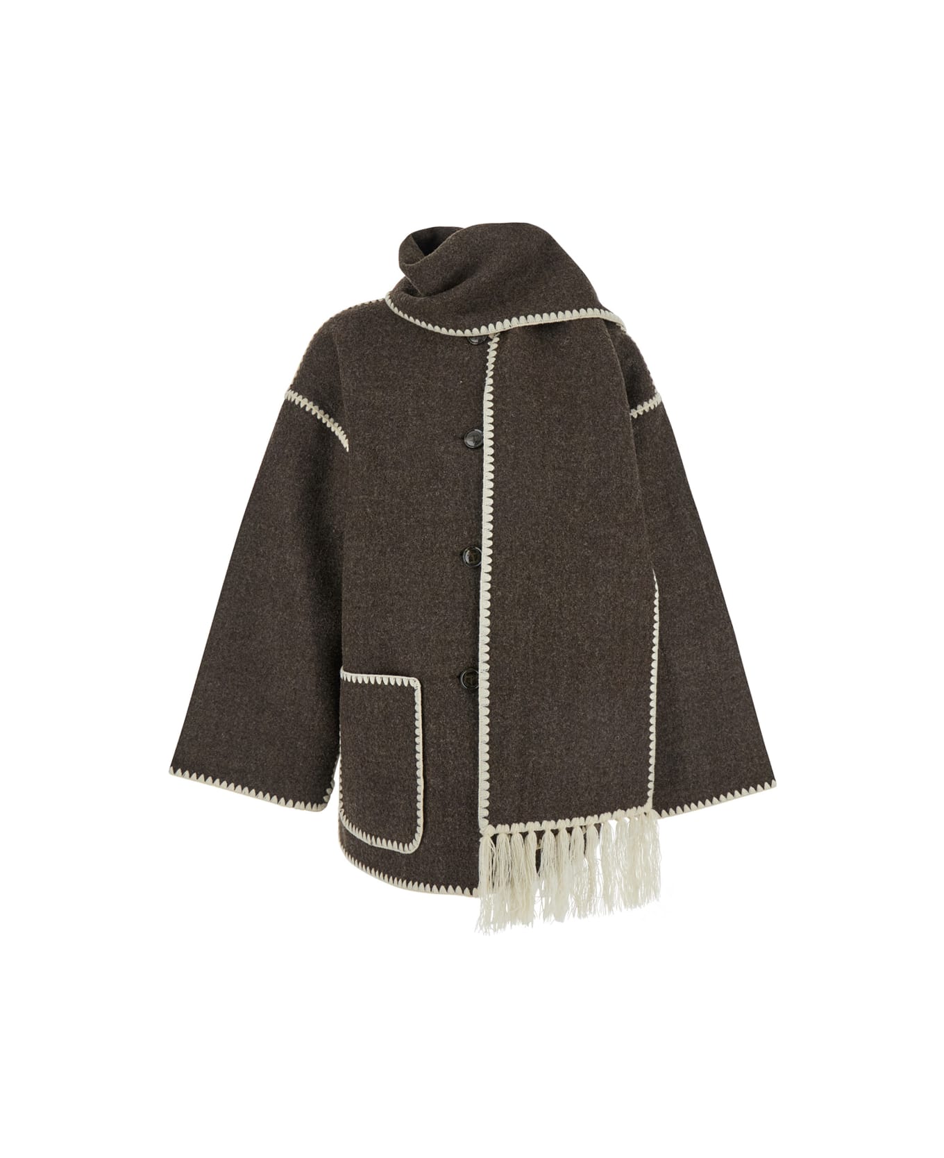 Totême Embroidered Scarf Jacket - Marrone