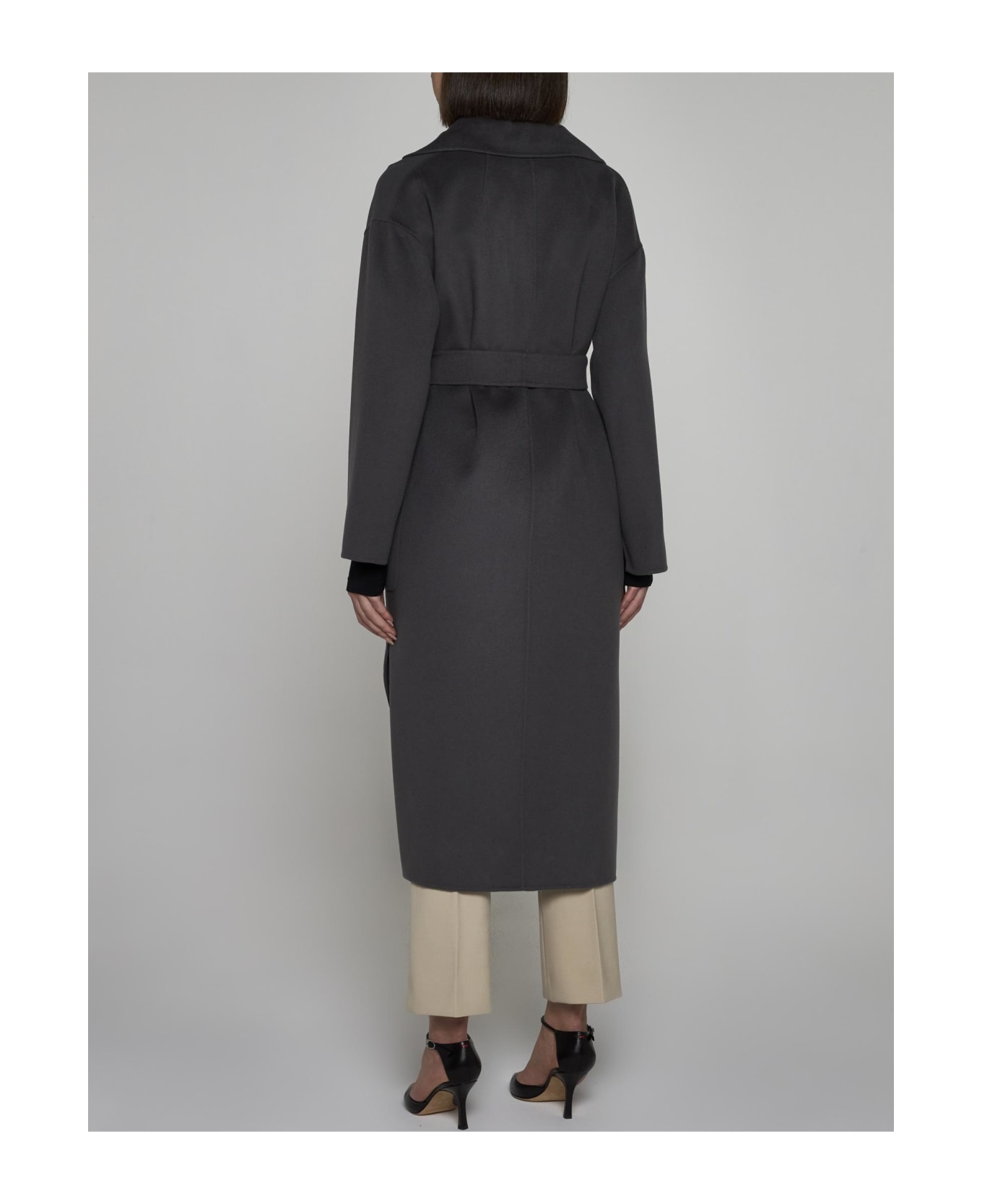 'S Max Mara Nina Belted Wool Coat - GREY コート