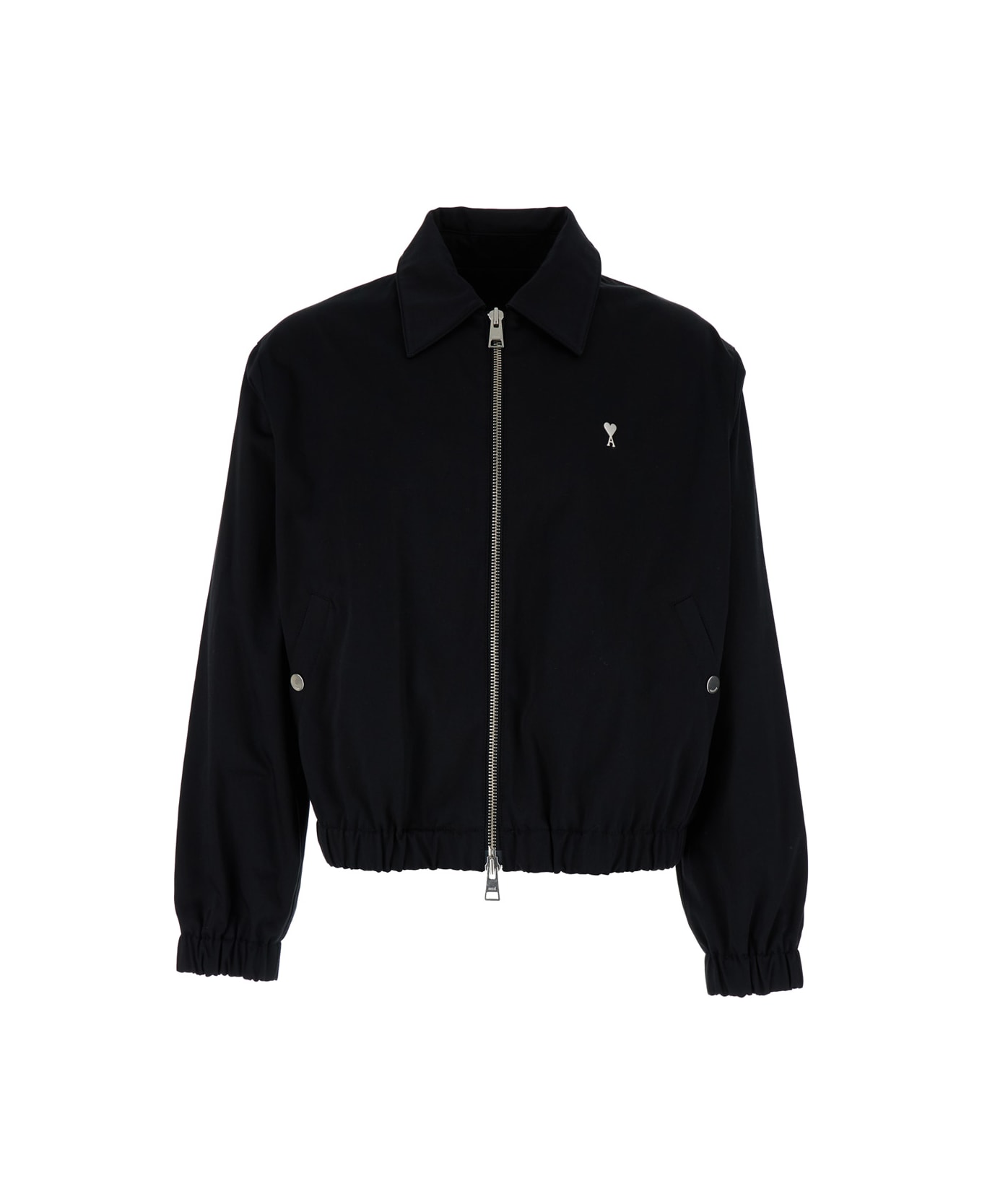 Ami Alexandre Mattiussi Black Jacket With Collar And Adc Logo In Cotton Man - Black ジャケット