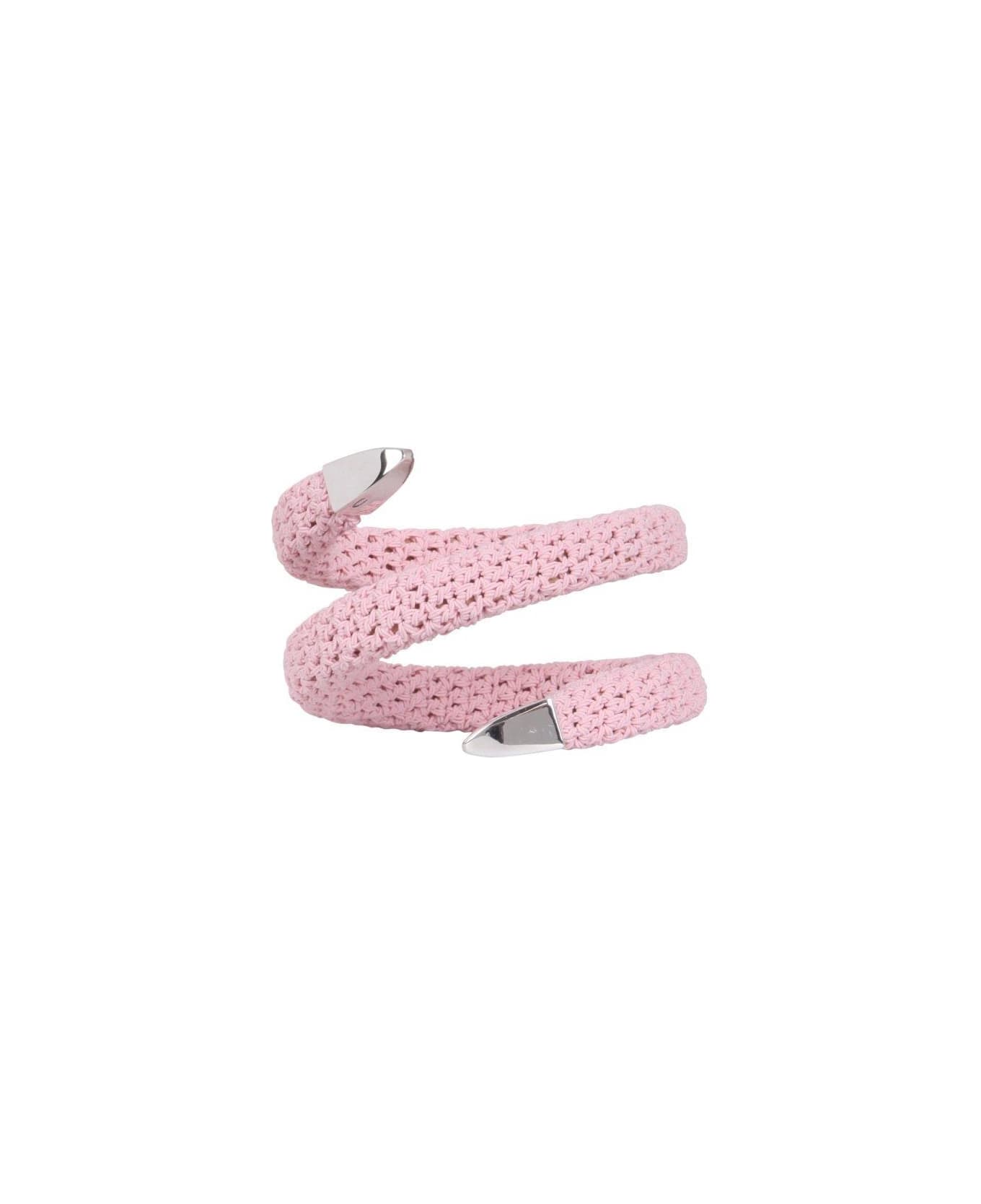 Bottega Veneta Crochet Spiral Bracelet - BEIGE