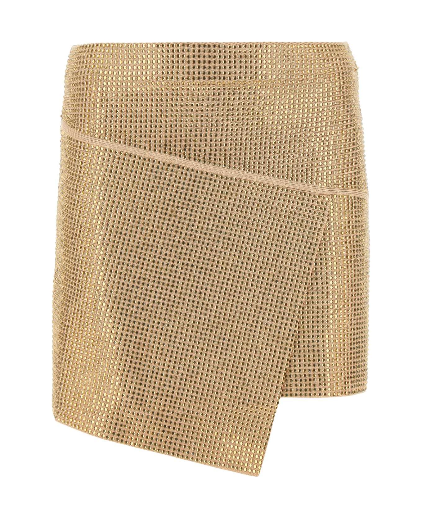 ANDREĀDAMO Embellished Viscose Blend Mini Skirt - 0475
