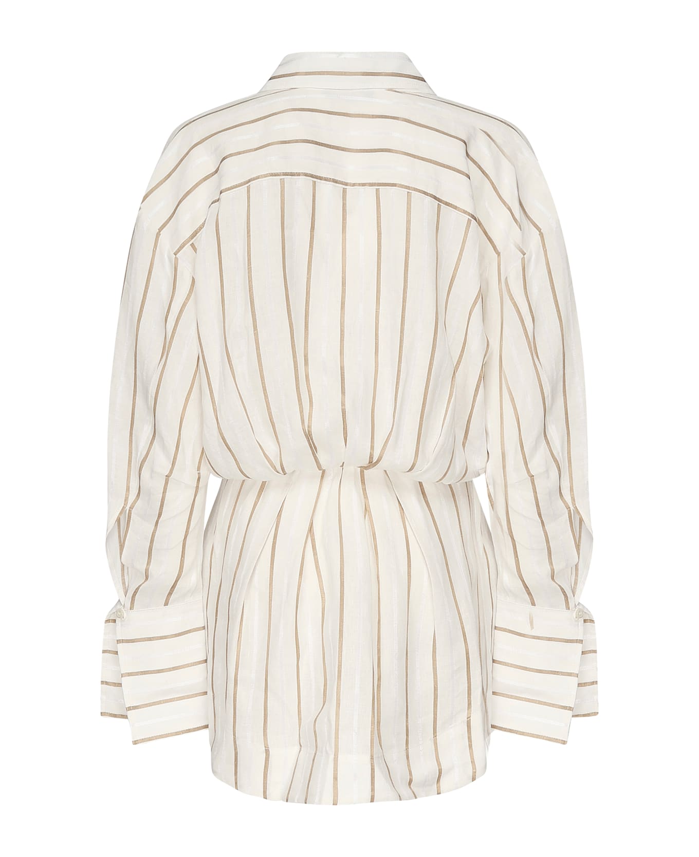 The Andamane Whitelotus Striped Short Dress - White