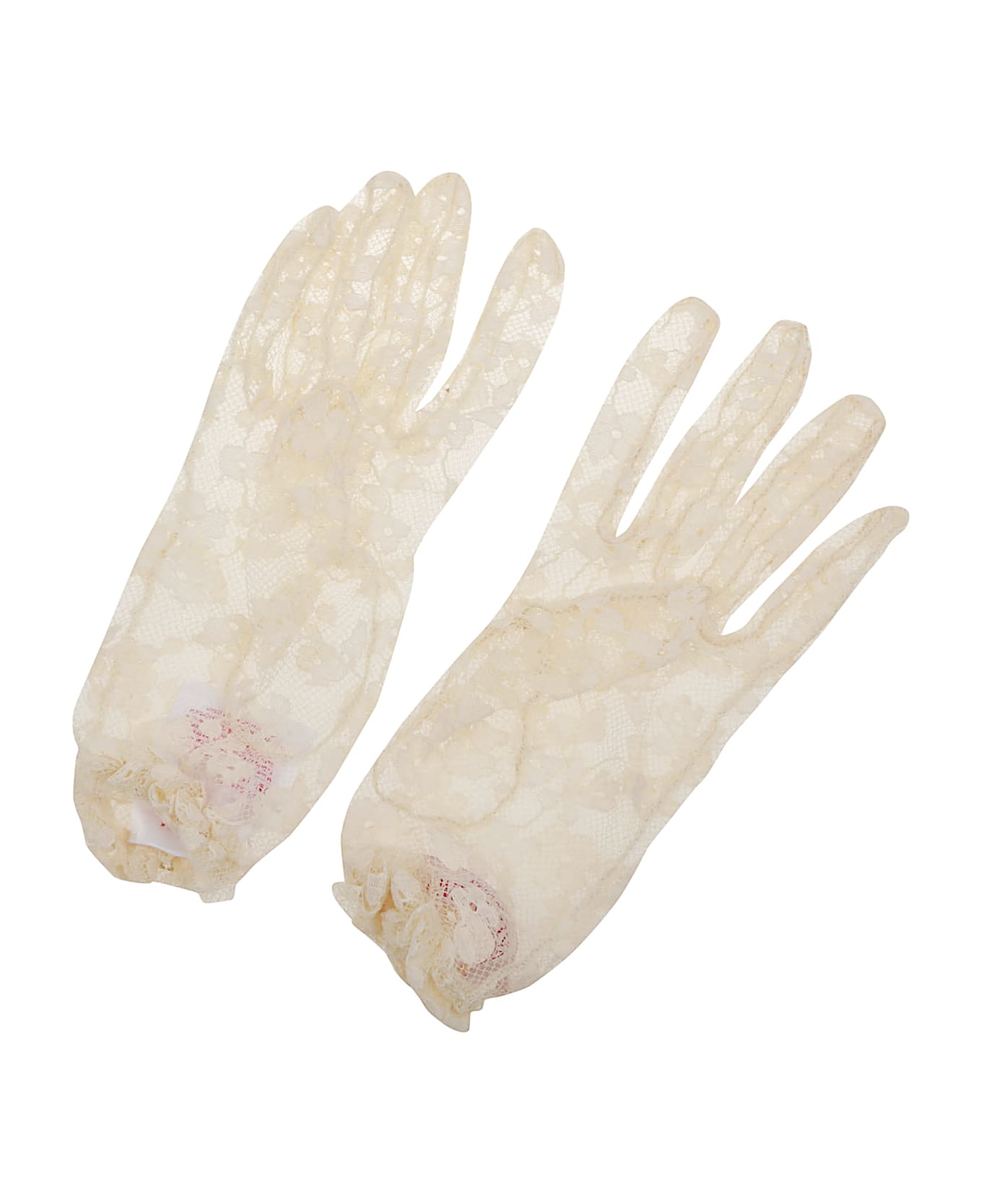 Valentino Garavani Gloves 14,5cm Con Rouches Vlogo Signature - Yba Burro Oro