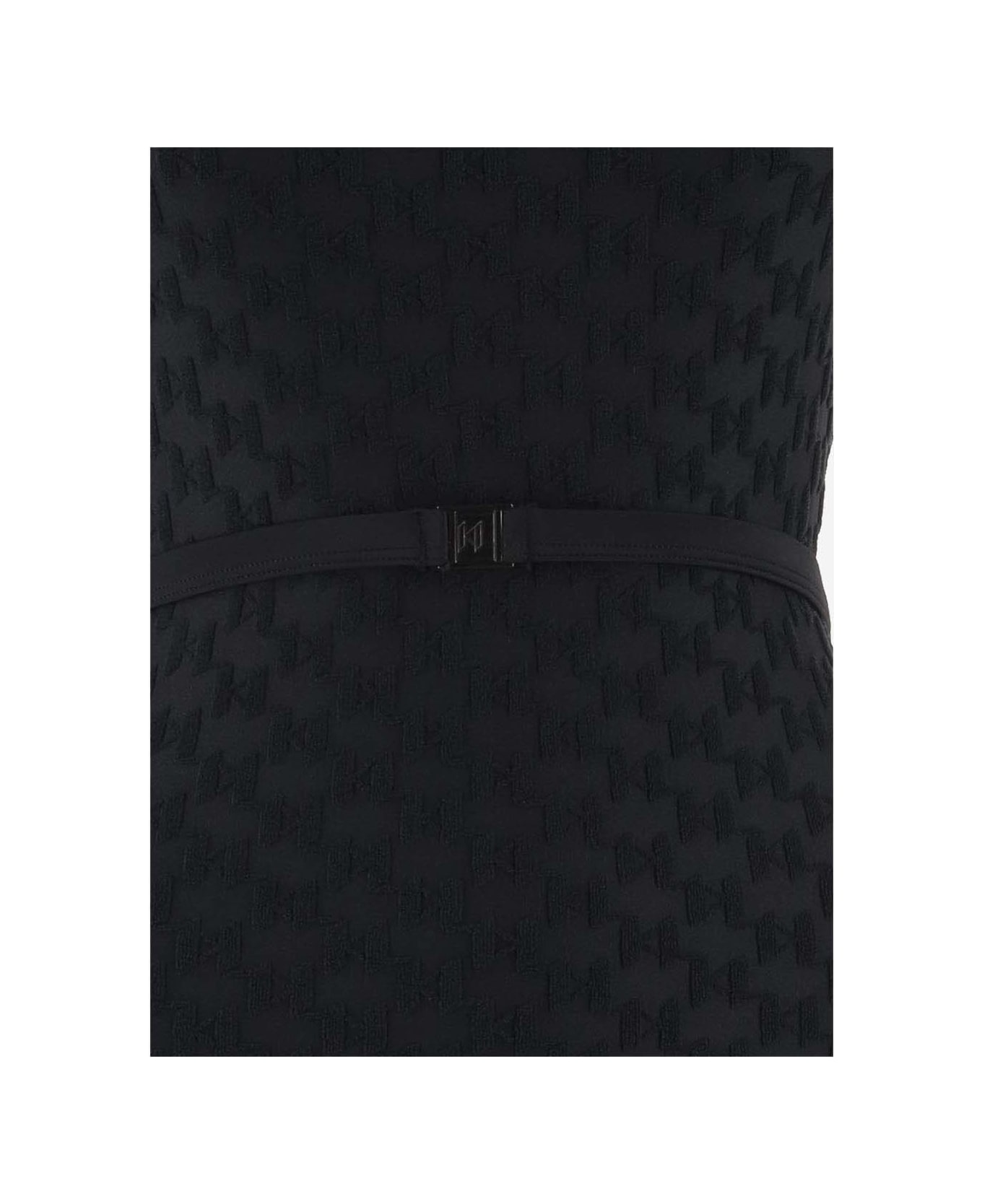 Karl Lagerfeld One-piece Swimsuit With Logo - Black 水着