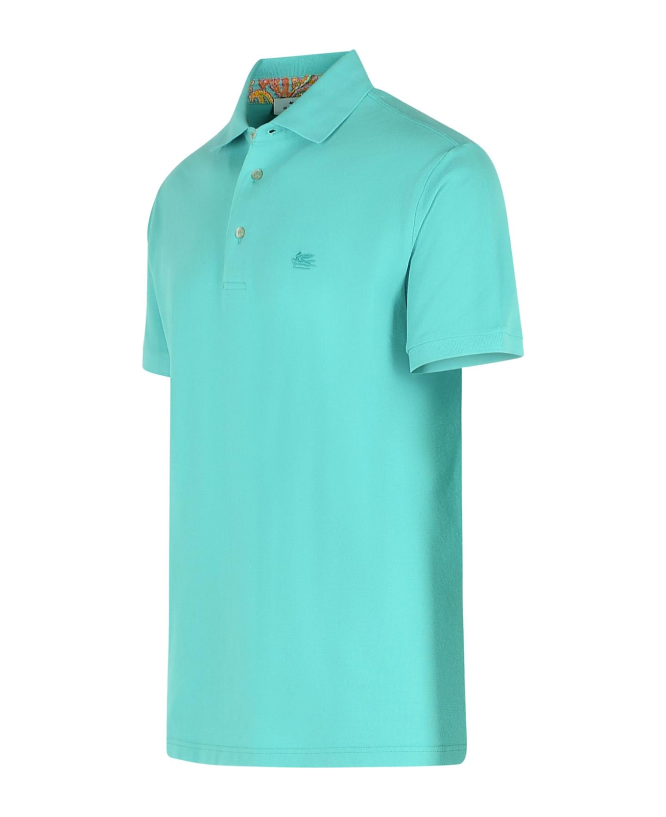 Etro 
roma
 Polo Shirt In Light Blue Cotton - Light Blue