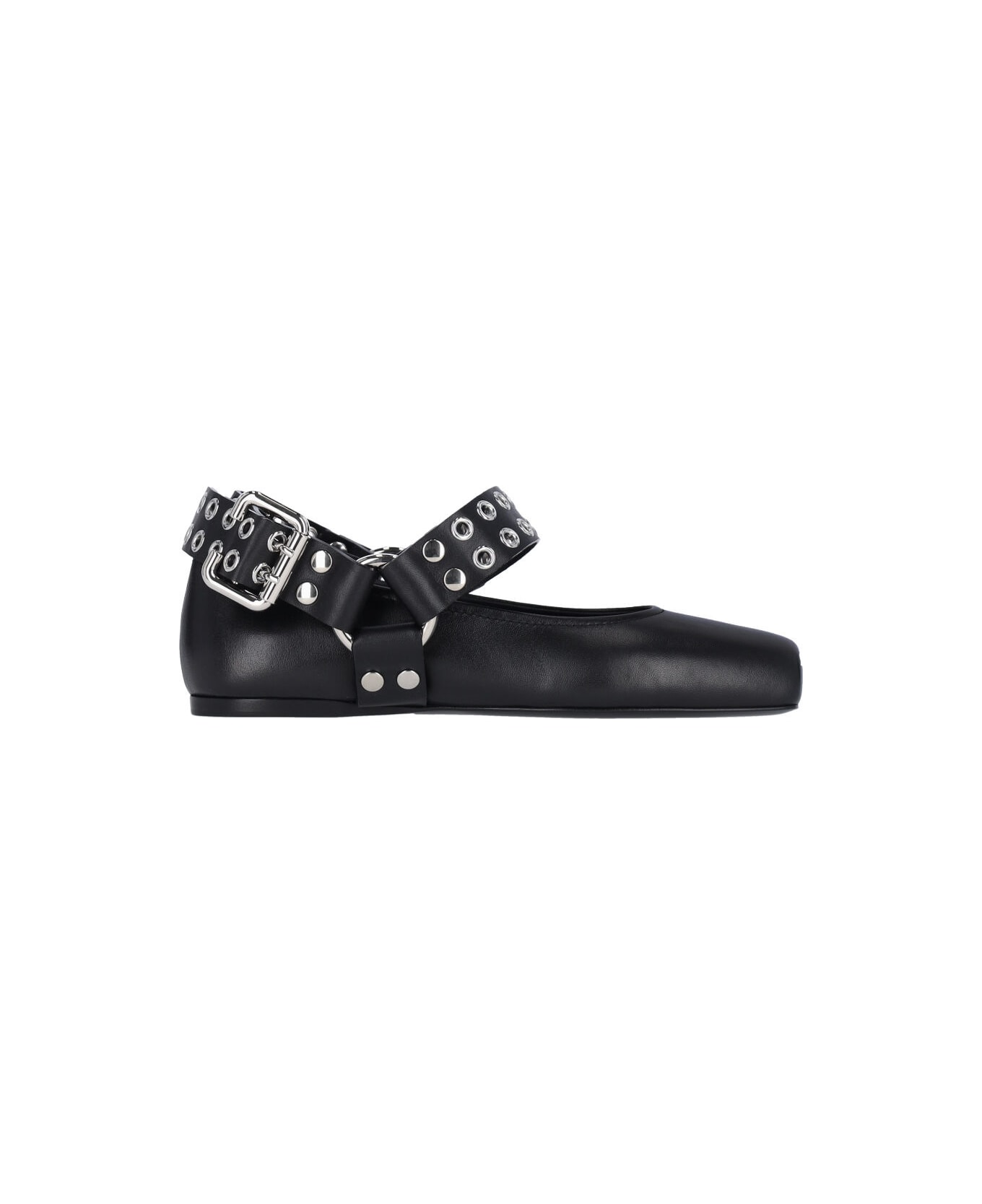 Alaia "biker" Ballet Flats - Black  