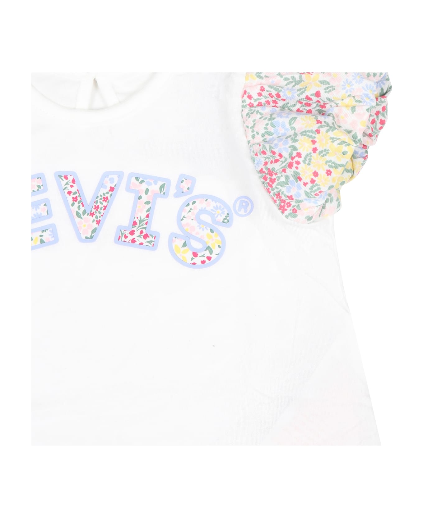 Levi's White Suit For Baby Girl With Logo - Multicolor