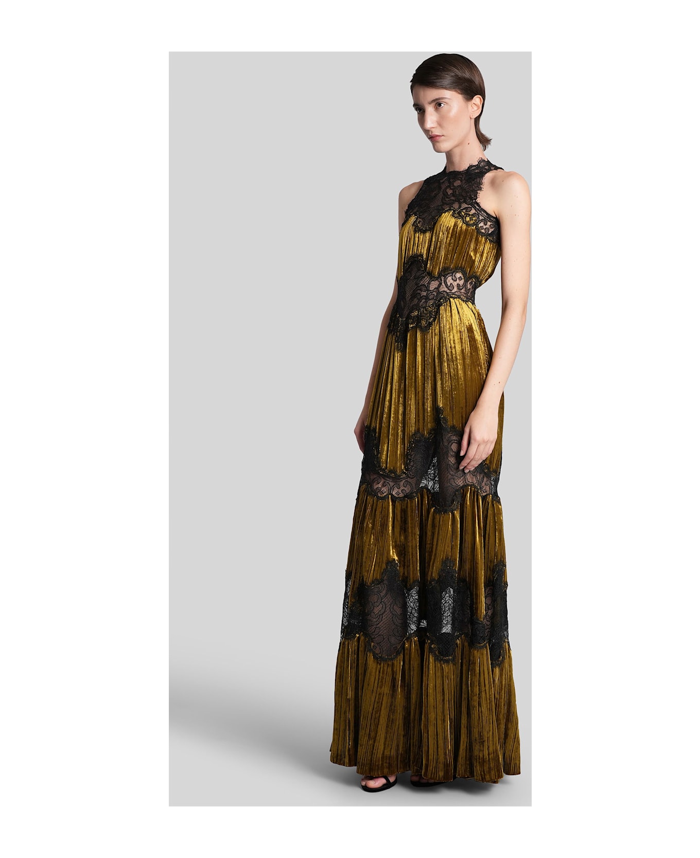Costarellos Nassia Long Dress In Brown Viscose - brown