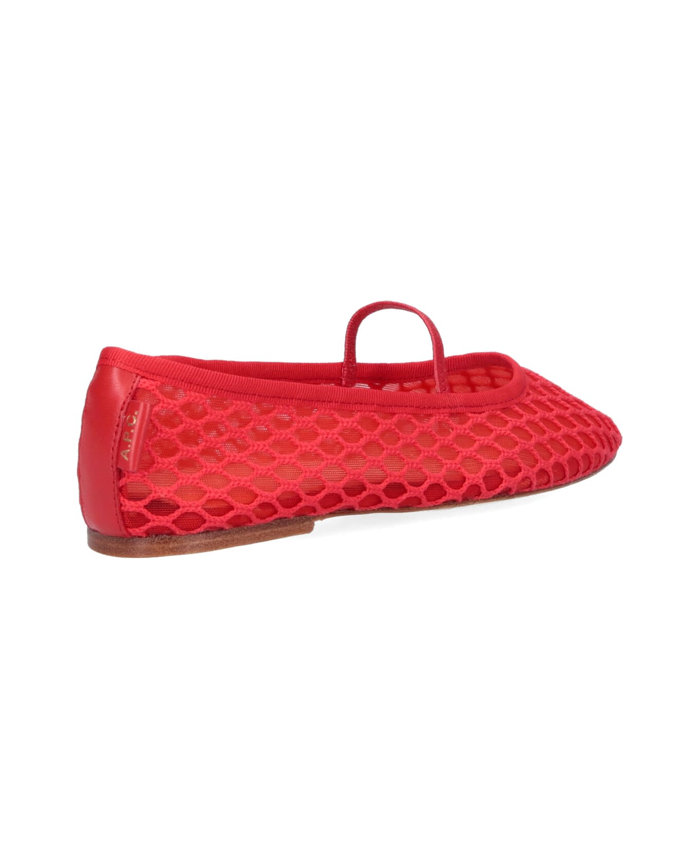 A.P.C. "swan" Mesh Ballet Flats - Red
