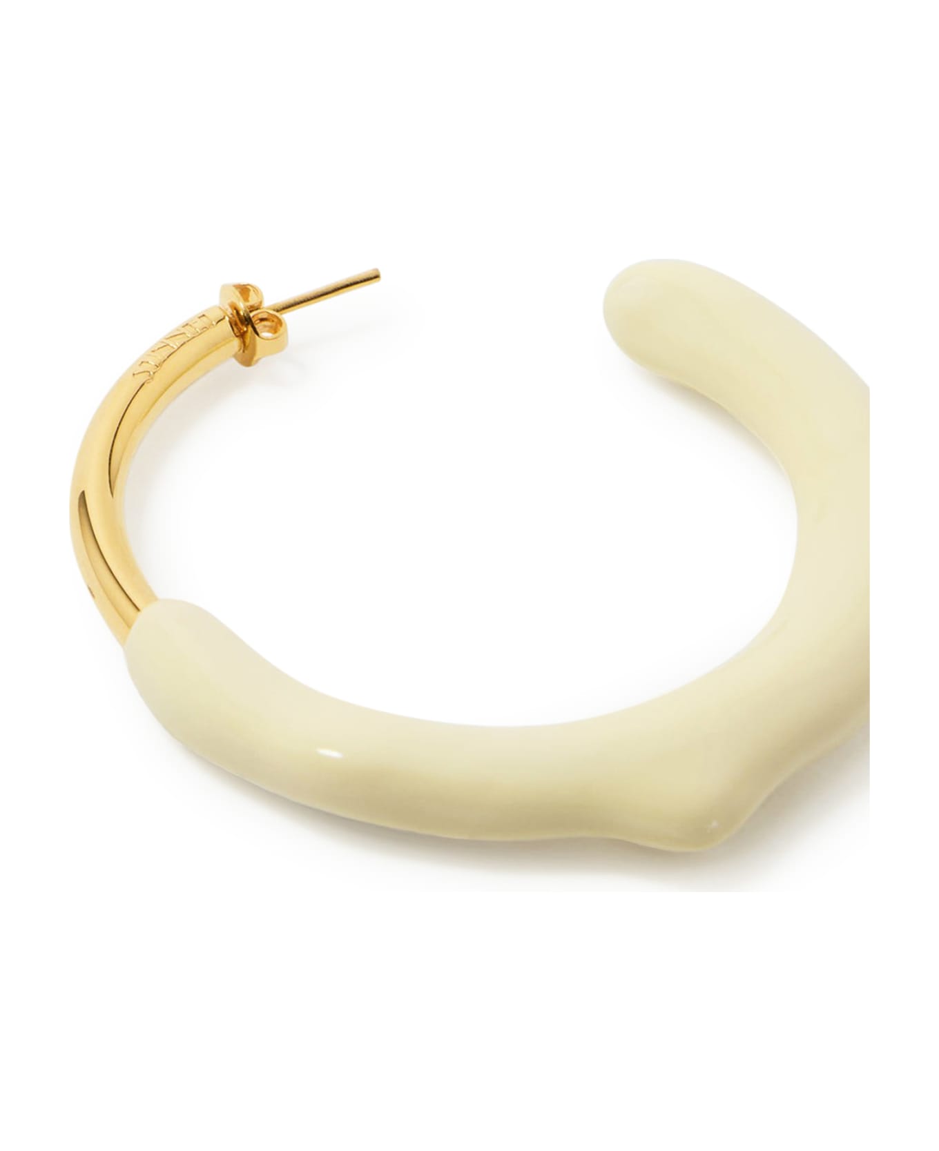 Sunnei Rubberized Hoop Earrings - Gold Cream