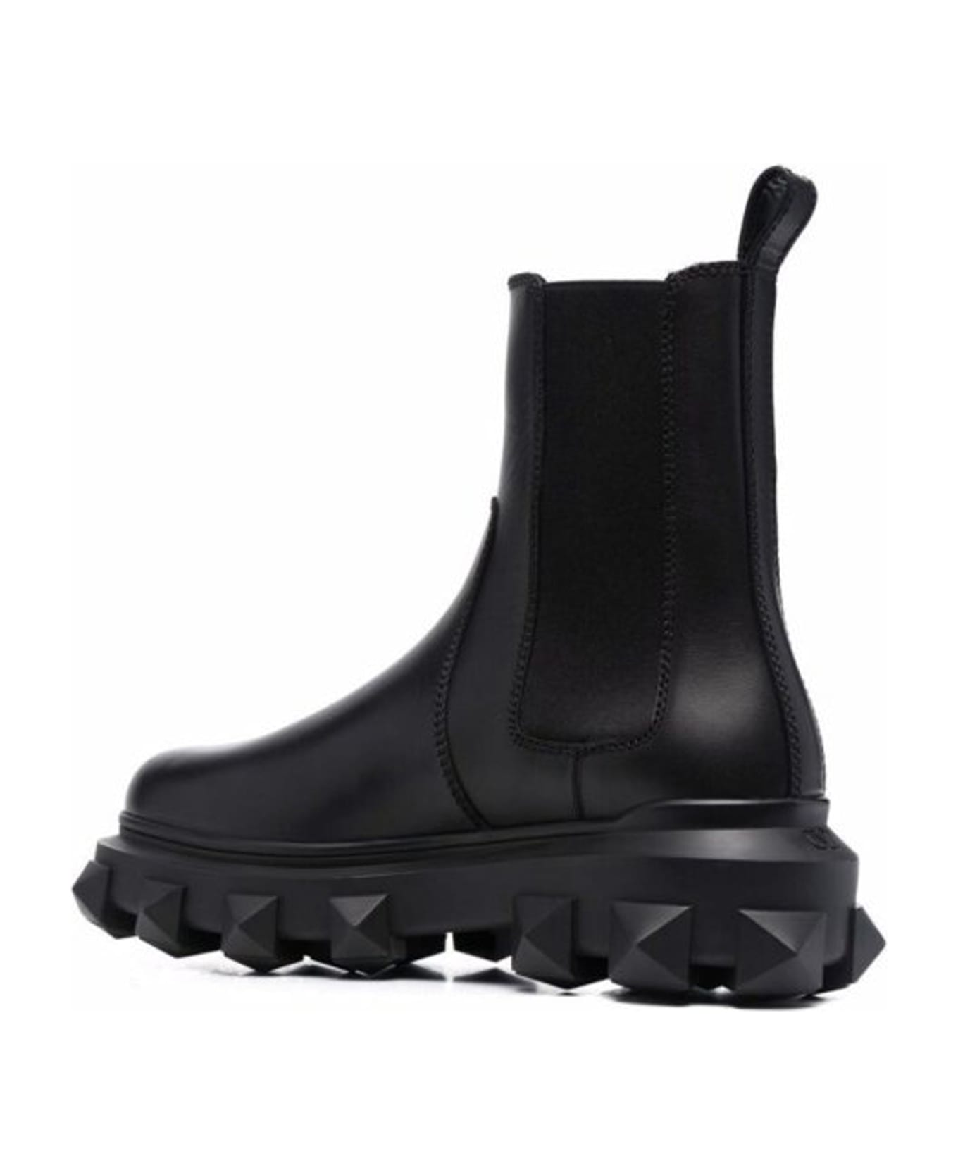 Valentino Garavani Garavani Leather Studs Boots - Black ブーツ
