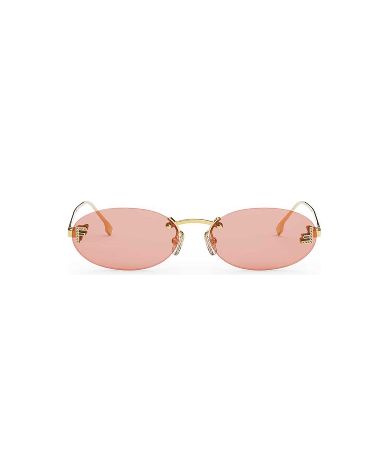 Fendi Eyewear Oval Sunglasses - Oro/Arancione