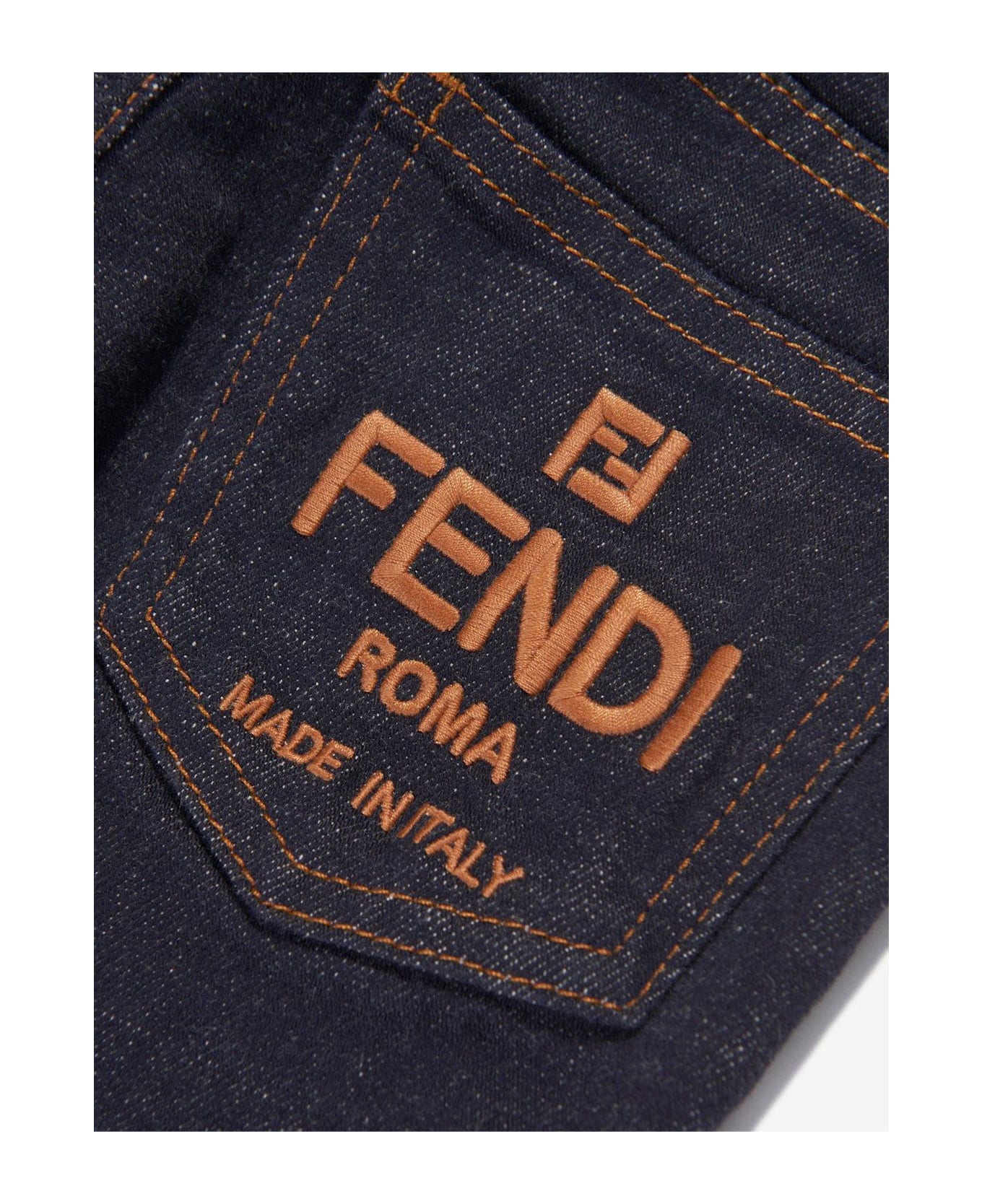 Fendi Logo-embroidered Denim Jeans - Gct Jeans