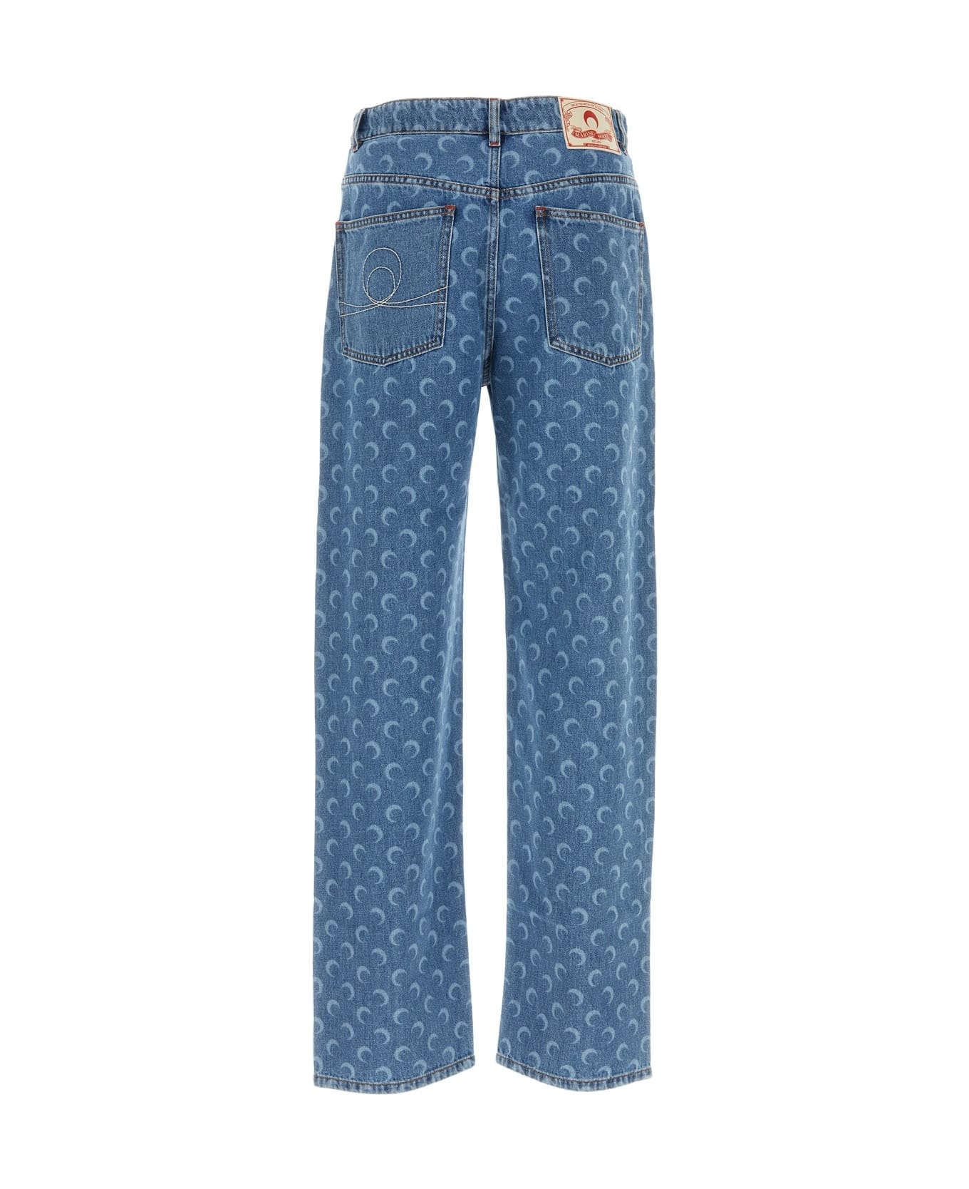 Marine Serre Printed Denim Jeans - LIGHTBLUE