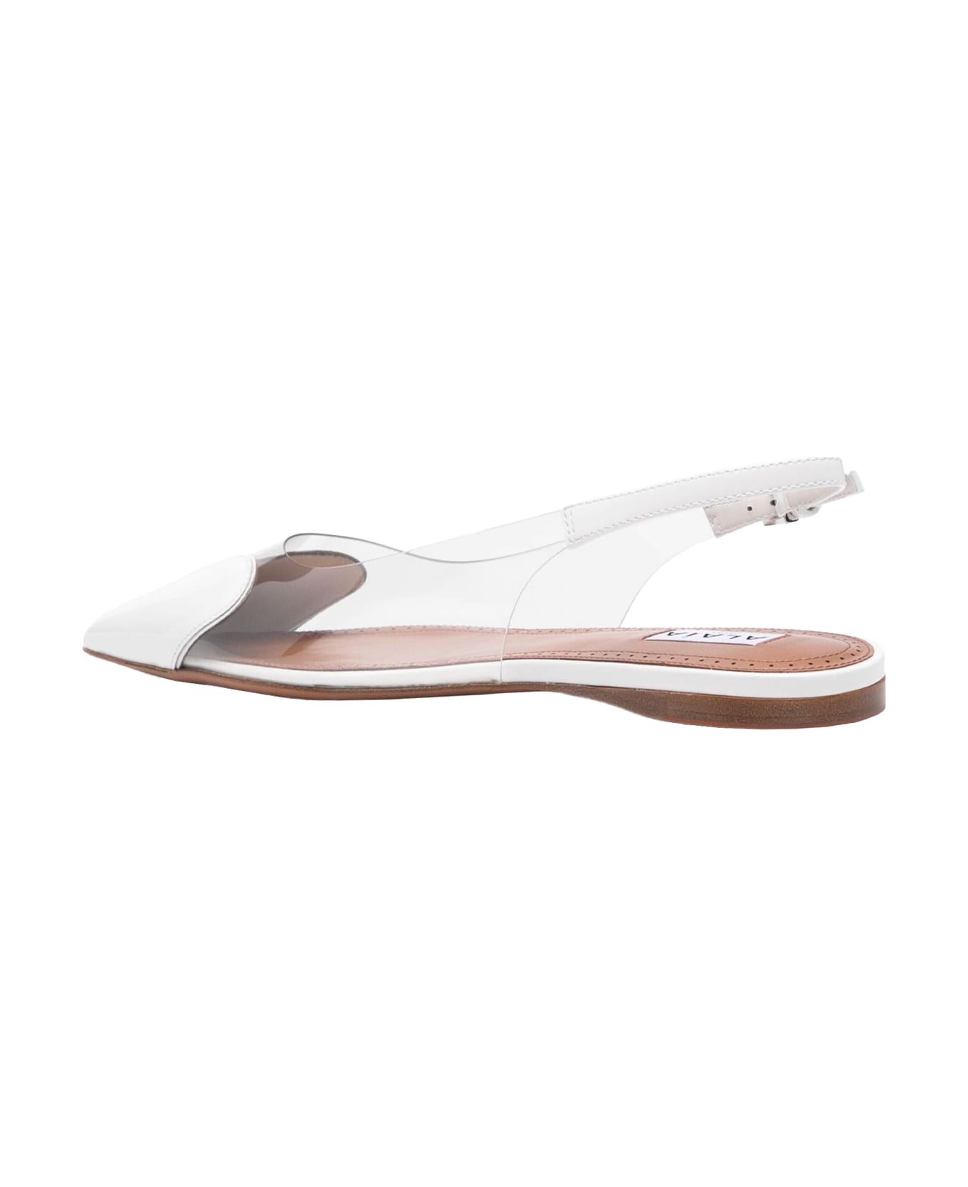 Alaia White Le Coeur Flat Slingbacks - White