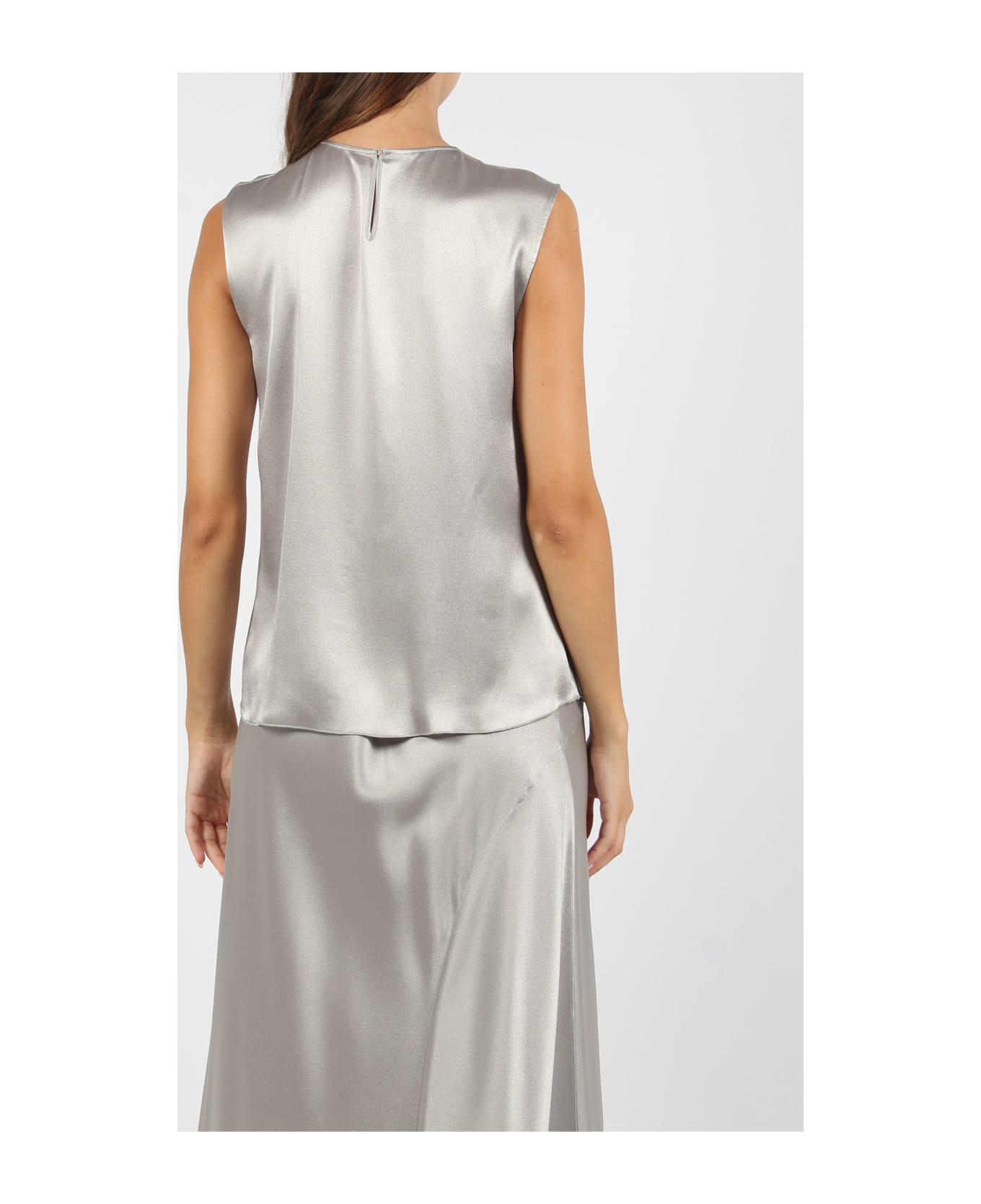 Alberta Ferretti Satin Top - Grey