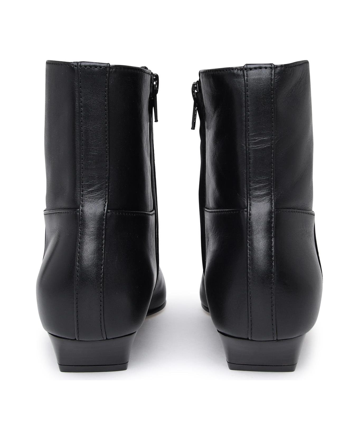 Khaite Black Leather Ankle Boots | italist