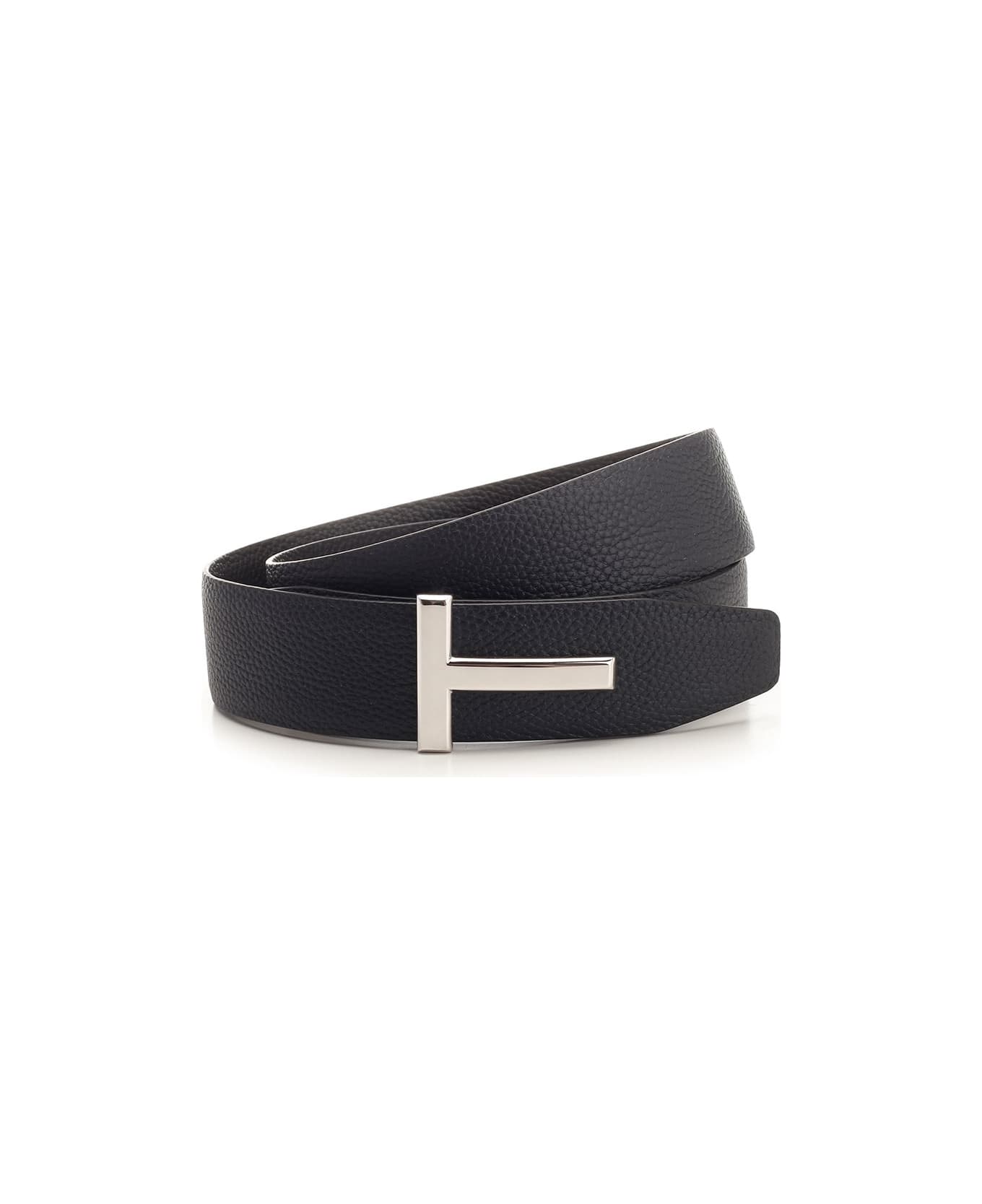 Tom Ford Reversible Blue/black 
t-icon
 Belt - DARK NAVY+BLACK