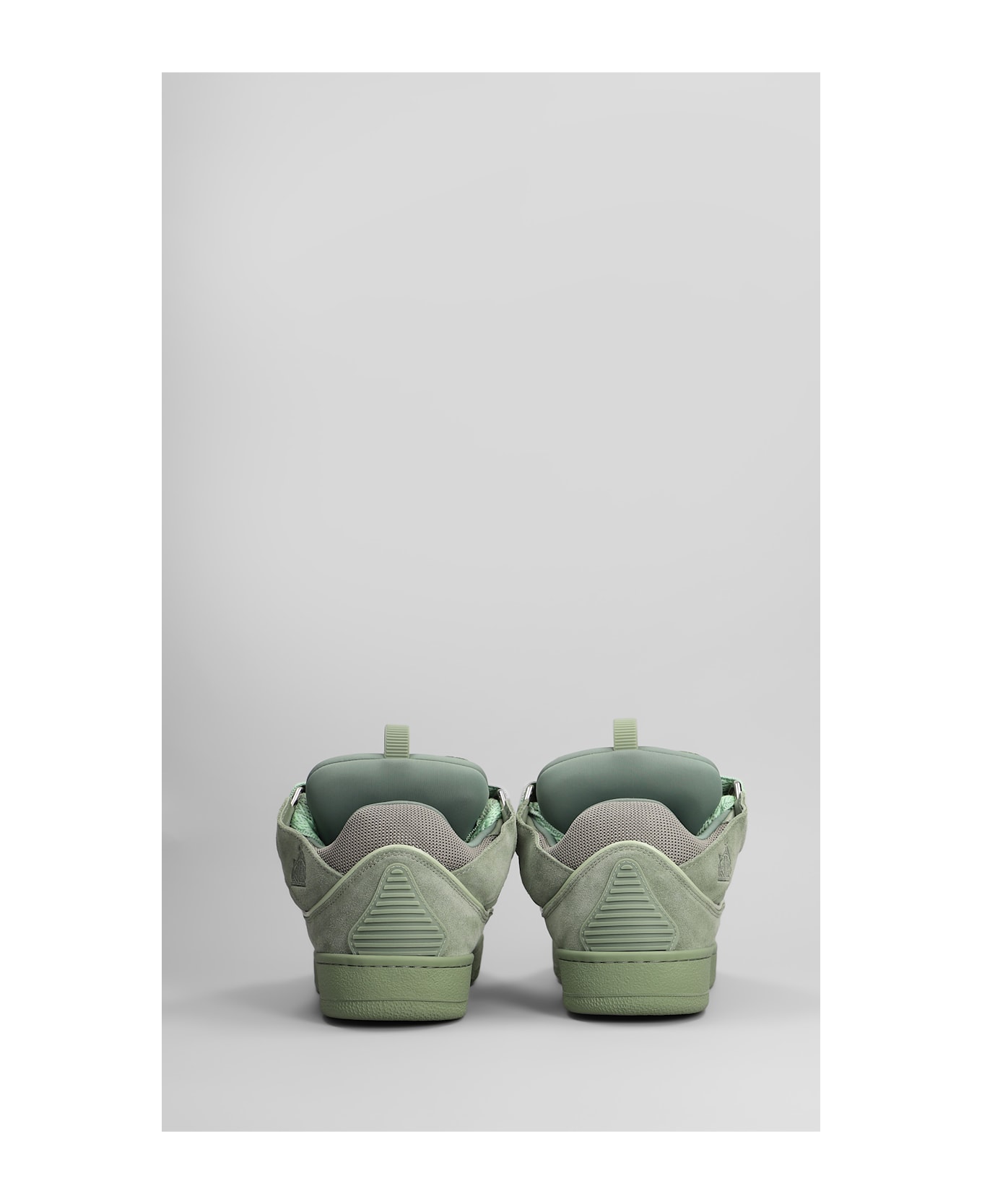 Lanvin Curb Sneakers In Green Suede - green